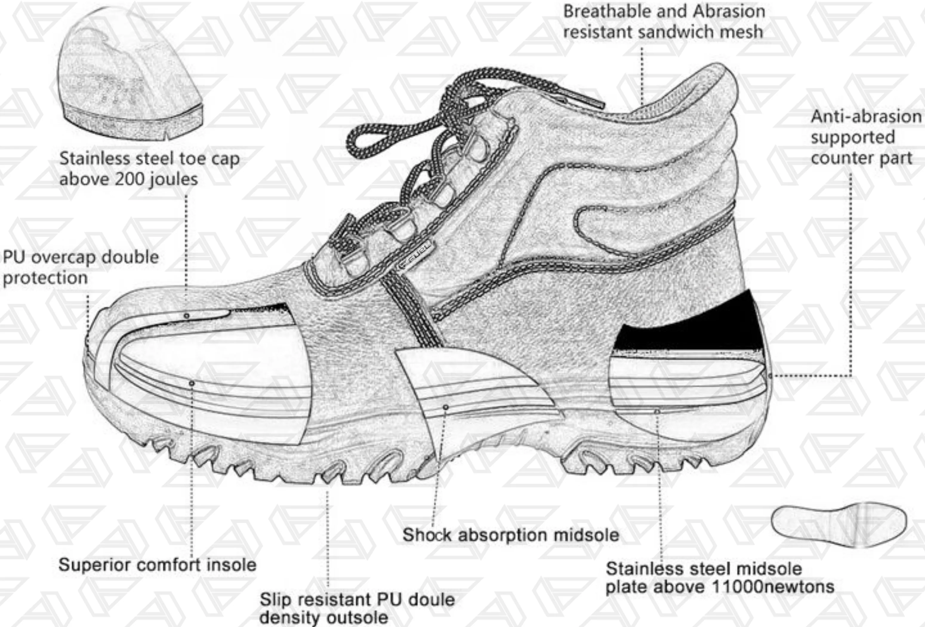 Fuel Debonair Men Executive Safety Shoes - Image 3