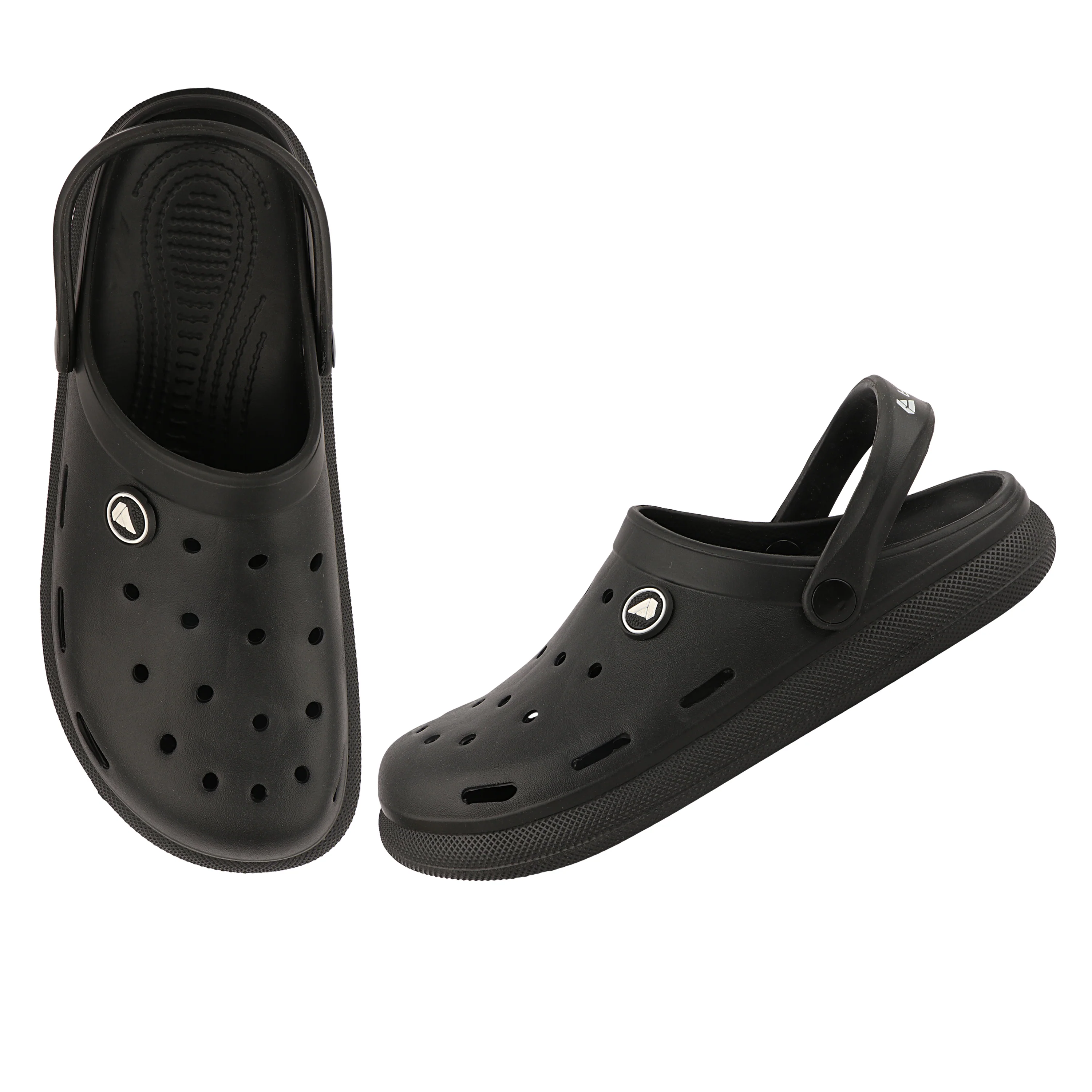 FUEL 1101 Lightweight and Comfortable Slip-On Casual Clogs with Cushioned Footbed Clogs for Men's (Black) - Image 6