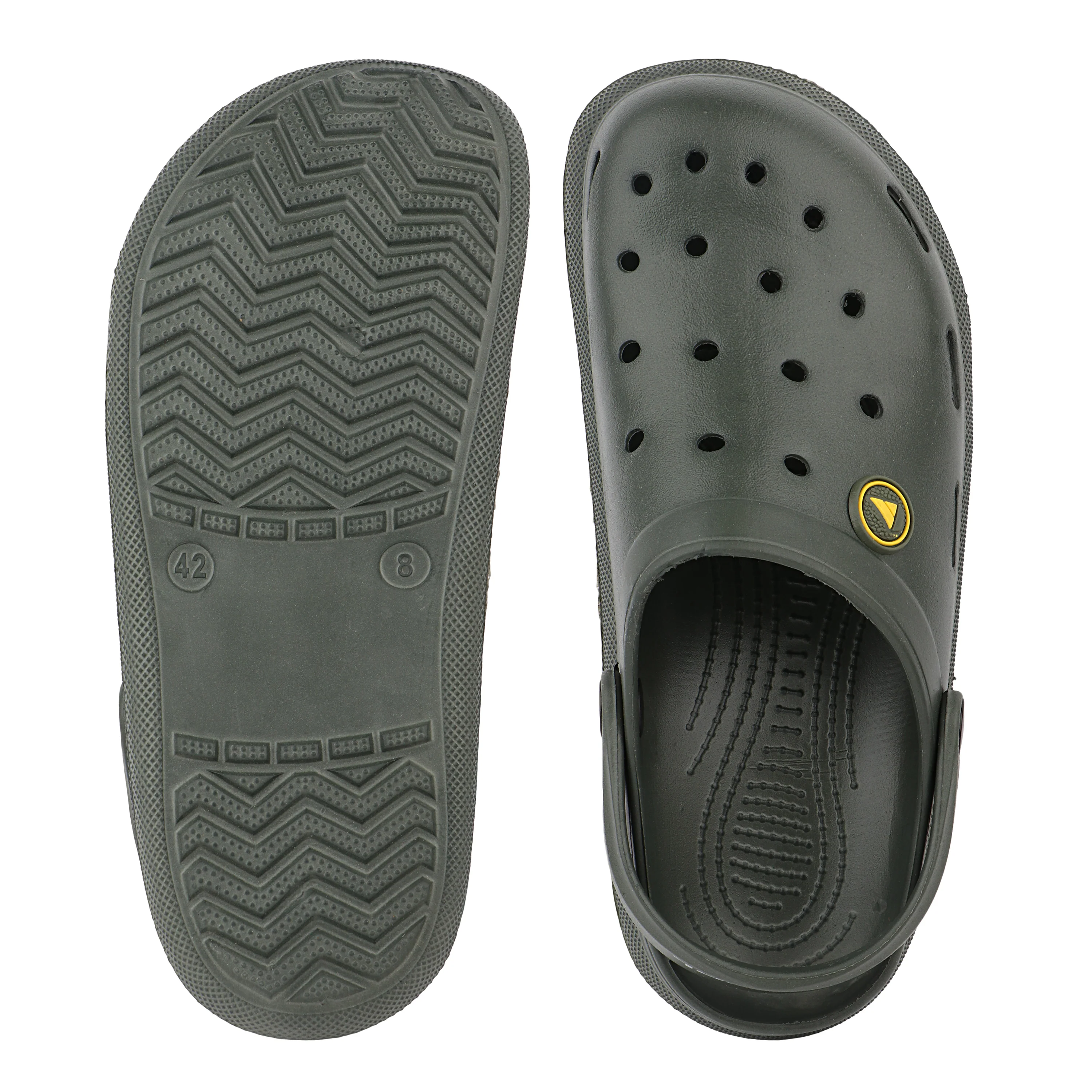 FUEL 1101 Lightweight and Comfortable Slip-On Casual Clogs with Cushioned Footbed Clogs for Men's (Olive) - Image 4