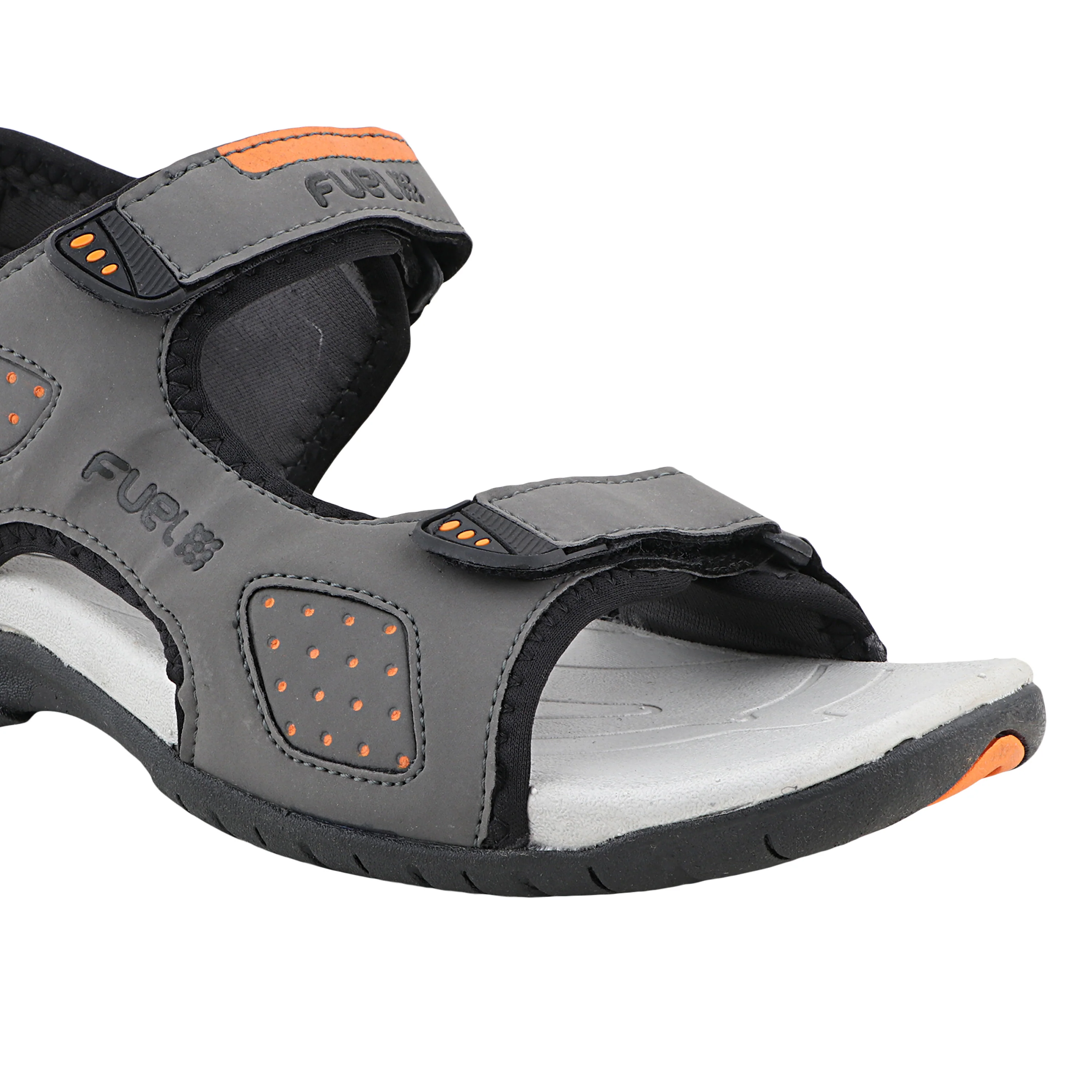 FUEL 2112-07 Tough Grip Sole Adjustable Velcro Sports Sandals(Grey) - Image 2