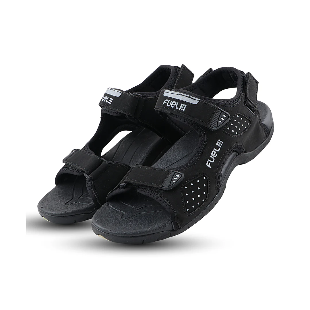 FUEL 2112-07 Tough Grip Sole Adjustable Velcro Sports Sandals (Black) - Image 4