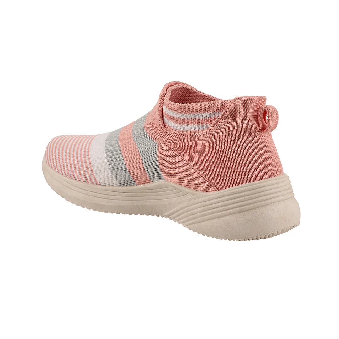 FUEL Adelina-02 Slip-On Sports Shoes with Breathable Mesh Knit in Flexible PVC Sole (Peach) - Image 3