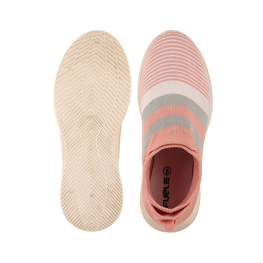 FUEL Adelina-02 Slip-On Sports Shoes with Breathable Mesh Knit in Flexible PVC Sole (Peach) - Image 5