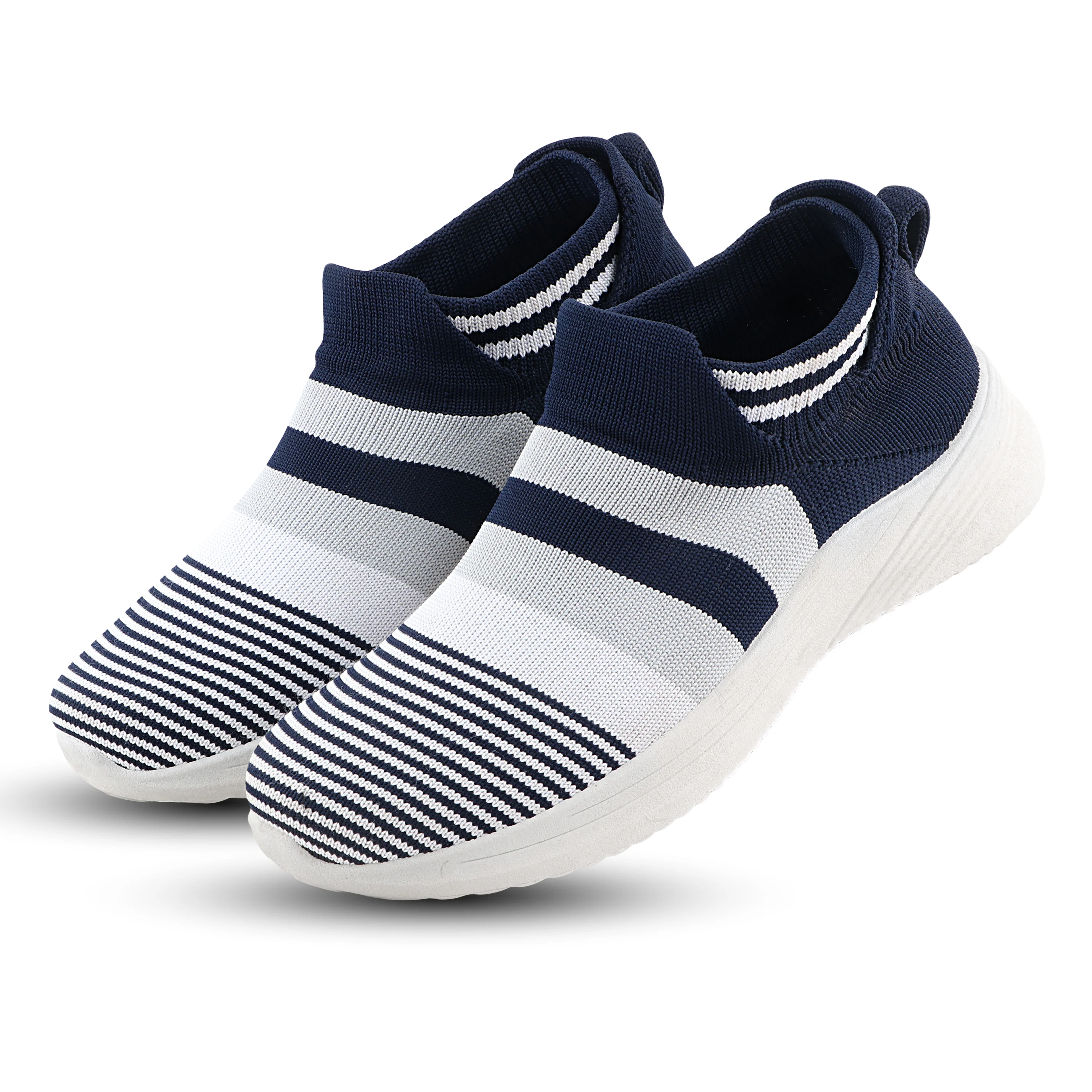 FUEL Adelina-02 Slip-On Sports Shoes with Breathable Mesh Knit in Flexible PVC Sole (Navy) - Image 3