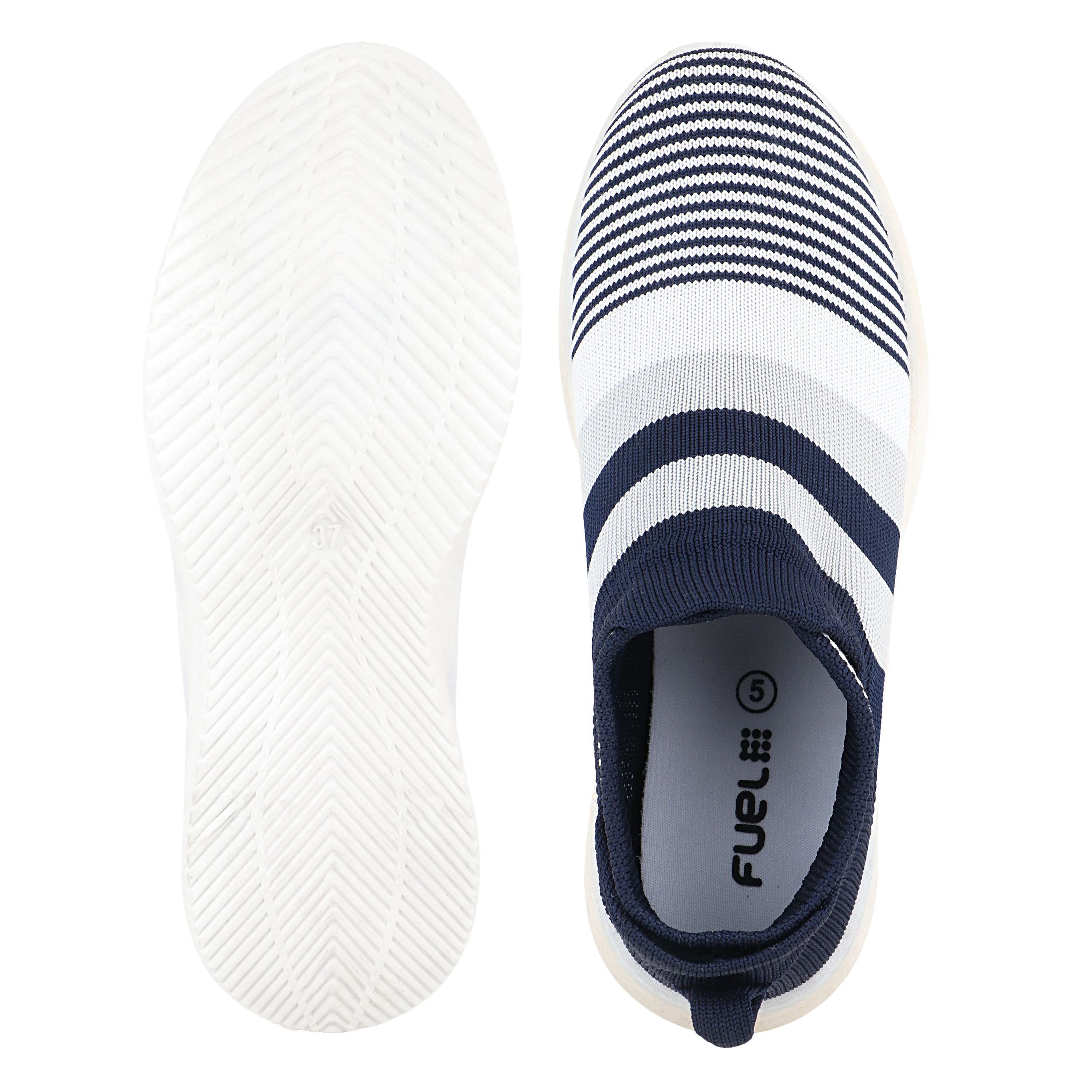 FUEL Adelina-02 Slip-On Sports Shoes with Breathable Mesh Knit in Flexible PVC Sole (Navy) - Image 4