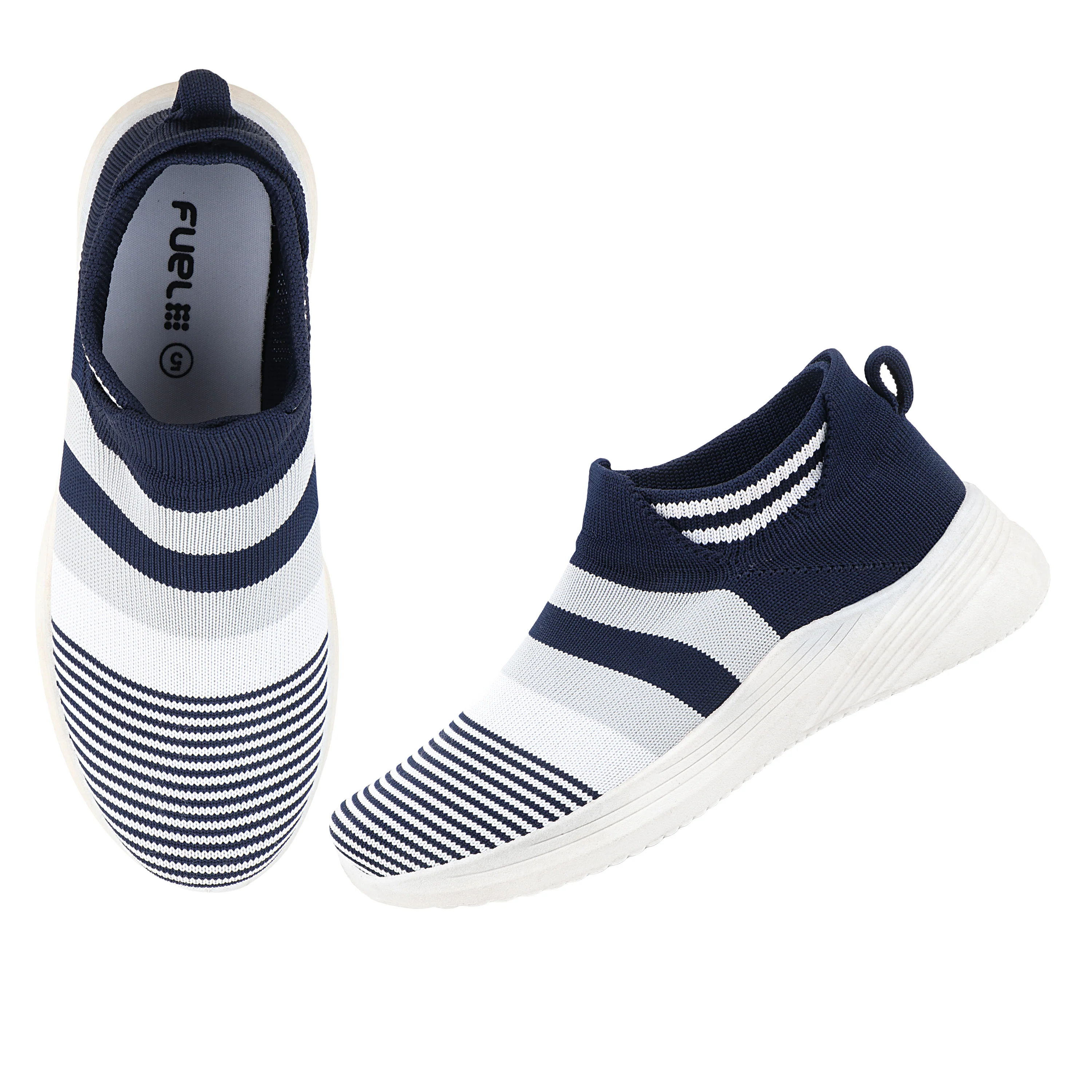 FUEL Adelina-02 Slip-On Sports Shoes with Breathable Mesh Knit in Flexible PVC Sole (Navy) - Image 5
