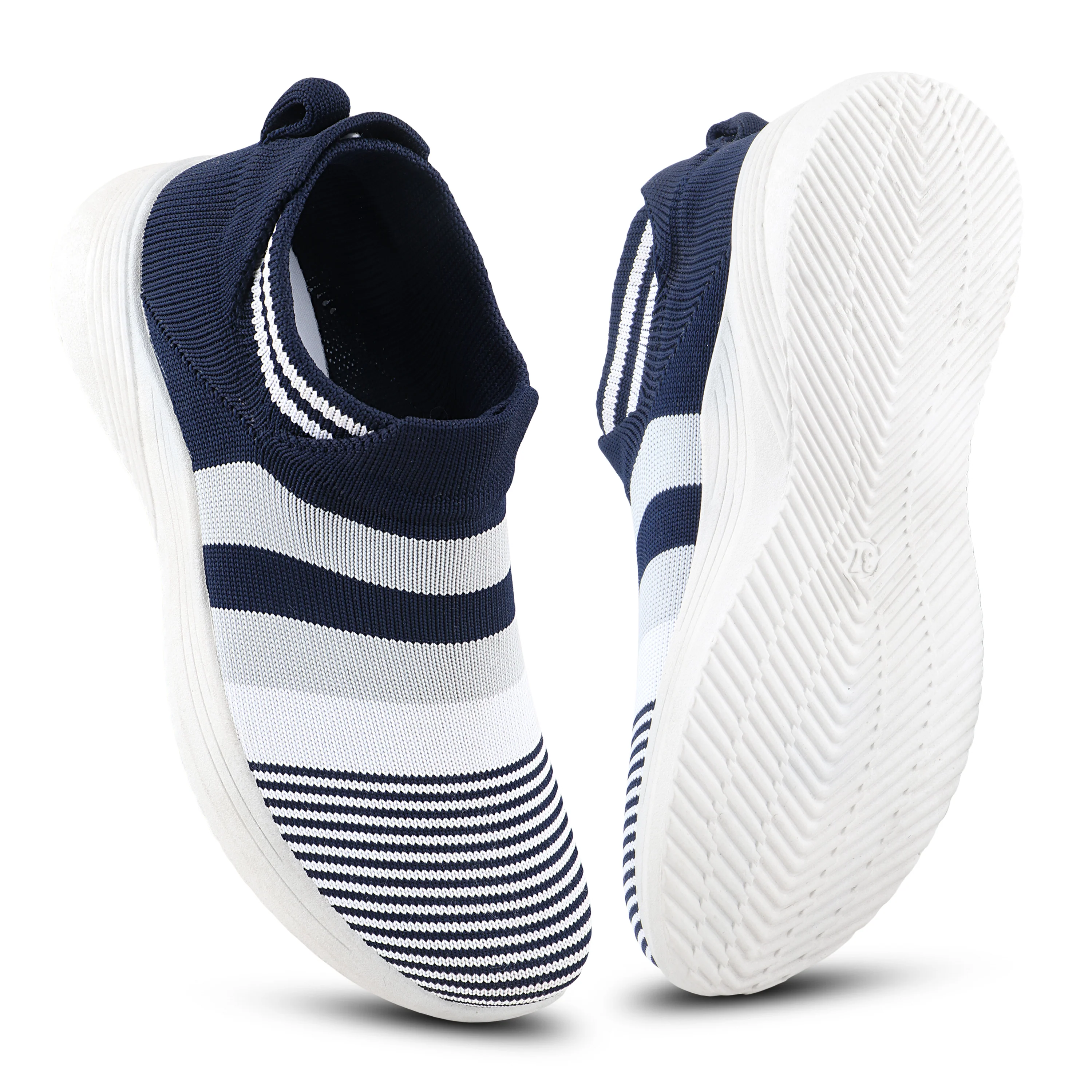 FUEL Adelina-02 Slip-On Sports Shoes with Breathable Mesh Knit in Flexible PVC Sole (Navy) - Image 6