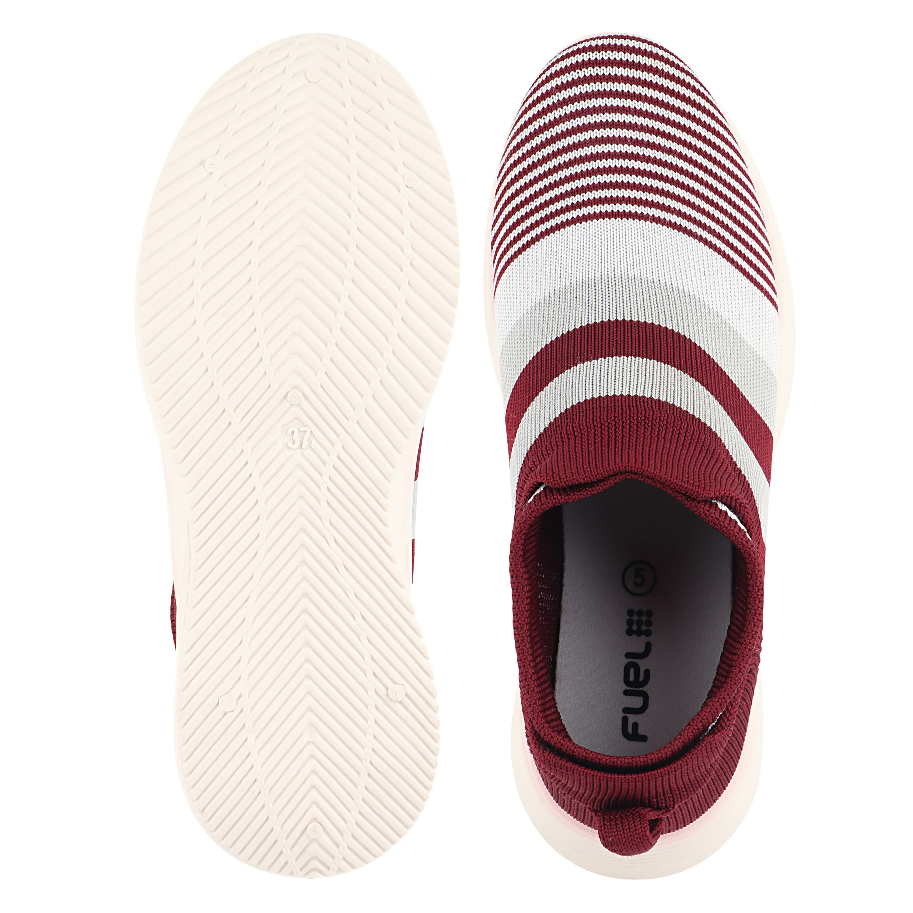 FUEL Adelina-02 Slip-On Sports Shoes with Breathable Mesh Knit in Flexible PVC Sole (Mehroon) - Image 5