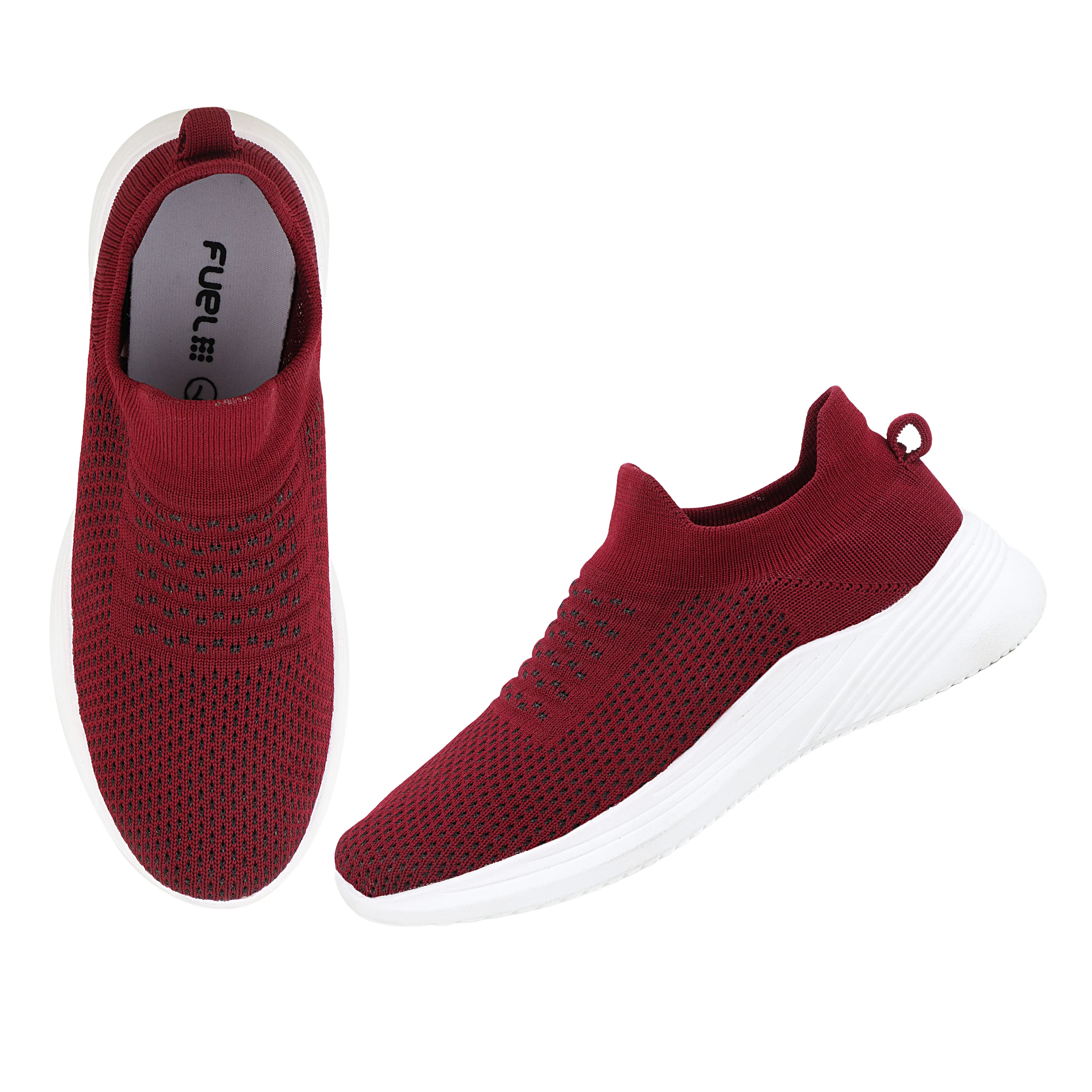 FUEL Adelina Comfortable & Ultra light-weright Slip-on Sports Shoes for Women (Mehroon) - Image 6