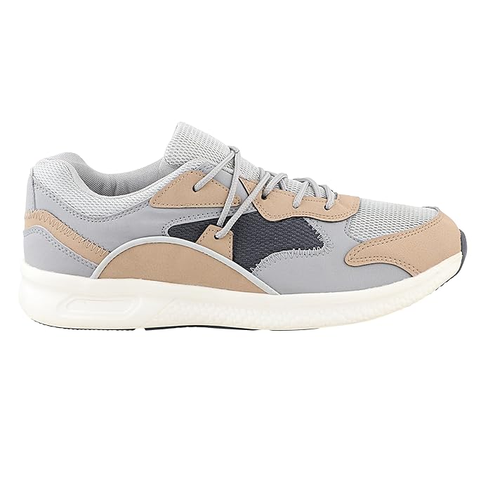 FUEL Styler Cushioned & Lightweight Mesh Running Sports Shoes for Men (Beige) - Image 4