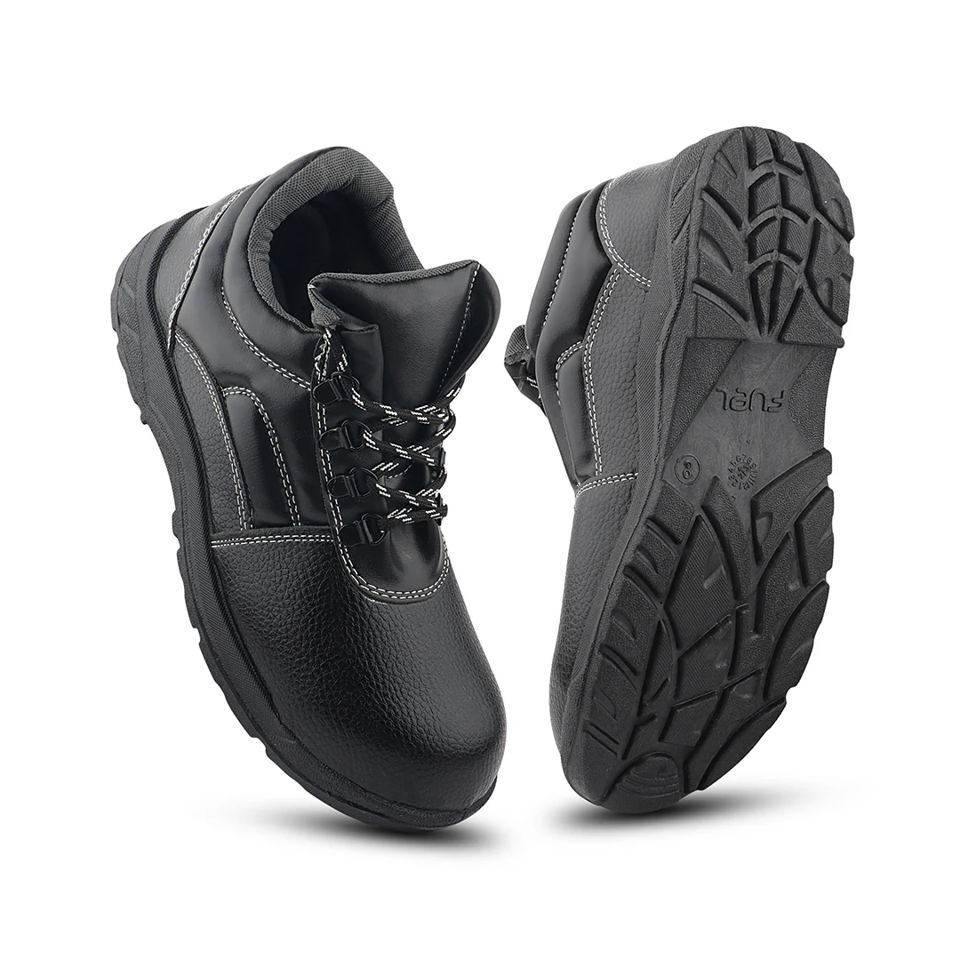 FUEL Arsenal HC Single Density PVC Sole Industrial Safety Shoe For Men's with Steel Toe Cap(Black) - Image 9