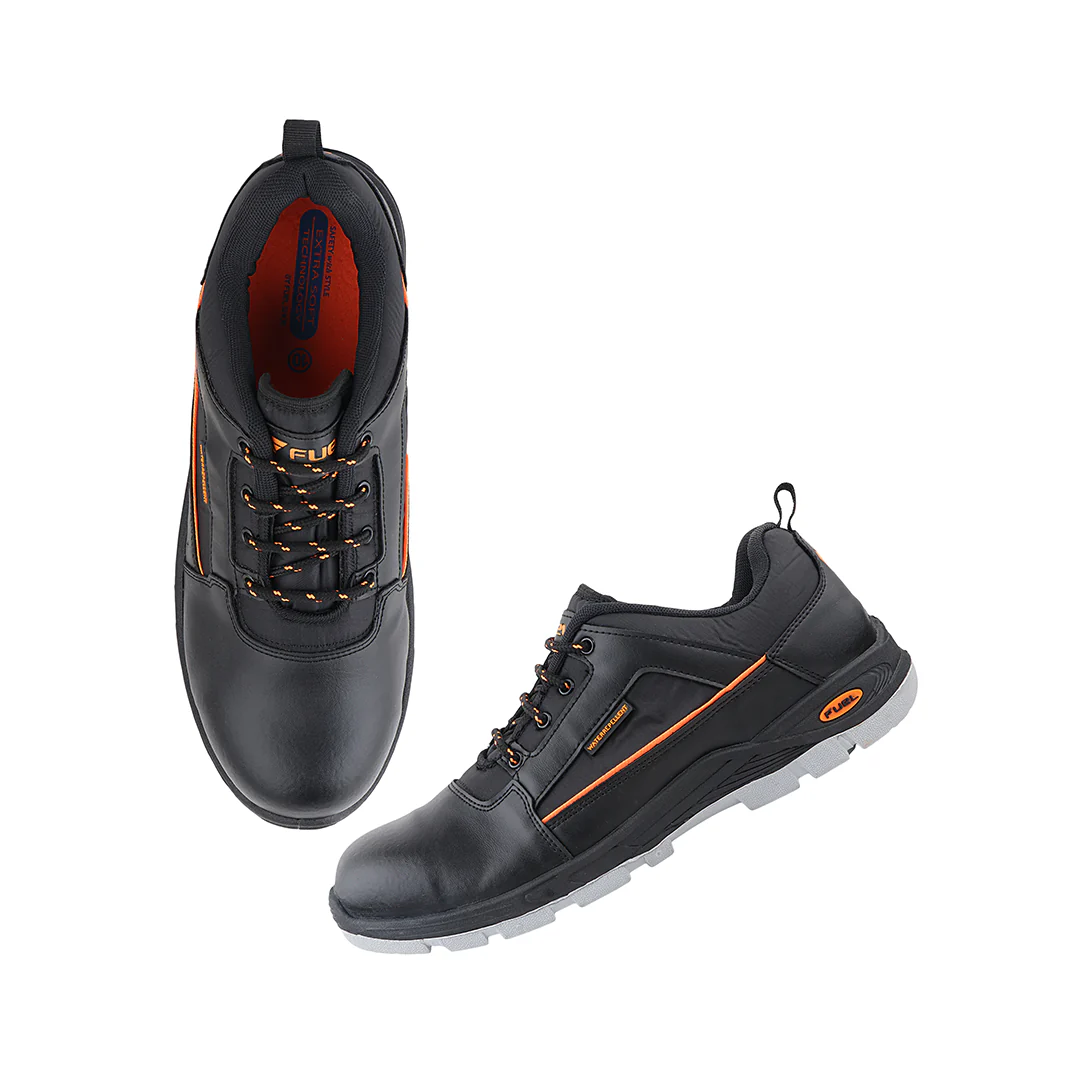 FUEL Armour 3 DD ISI Marked Synthetic Fabric Breathable Safety Shoes For Men's Steel Toe Cap With Double Density Rubberized PVC Sole (Black) - Image 8