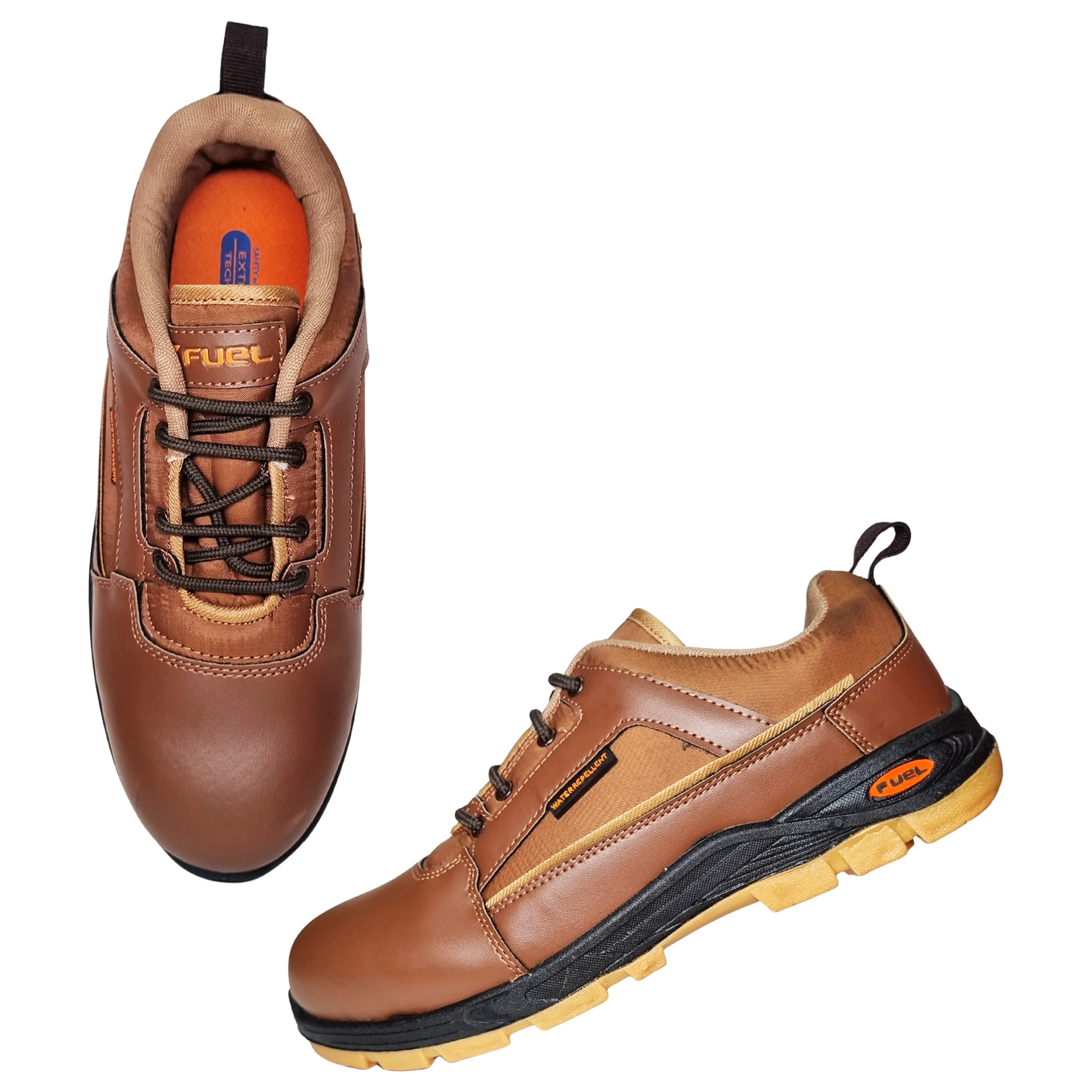 FUEL Armour 3 DD ISI Marked Synthetic Fabric Breathable Safety Shoes For Men's Steel Toe Cap With Double Density Rubberized PVC Sole (Brown) - Image 6
