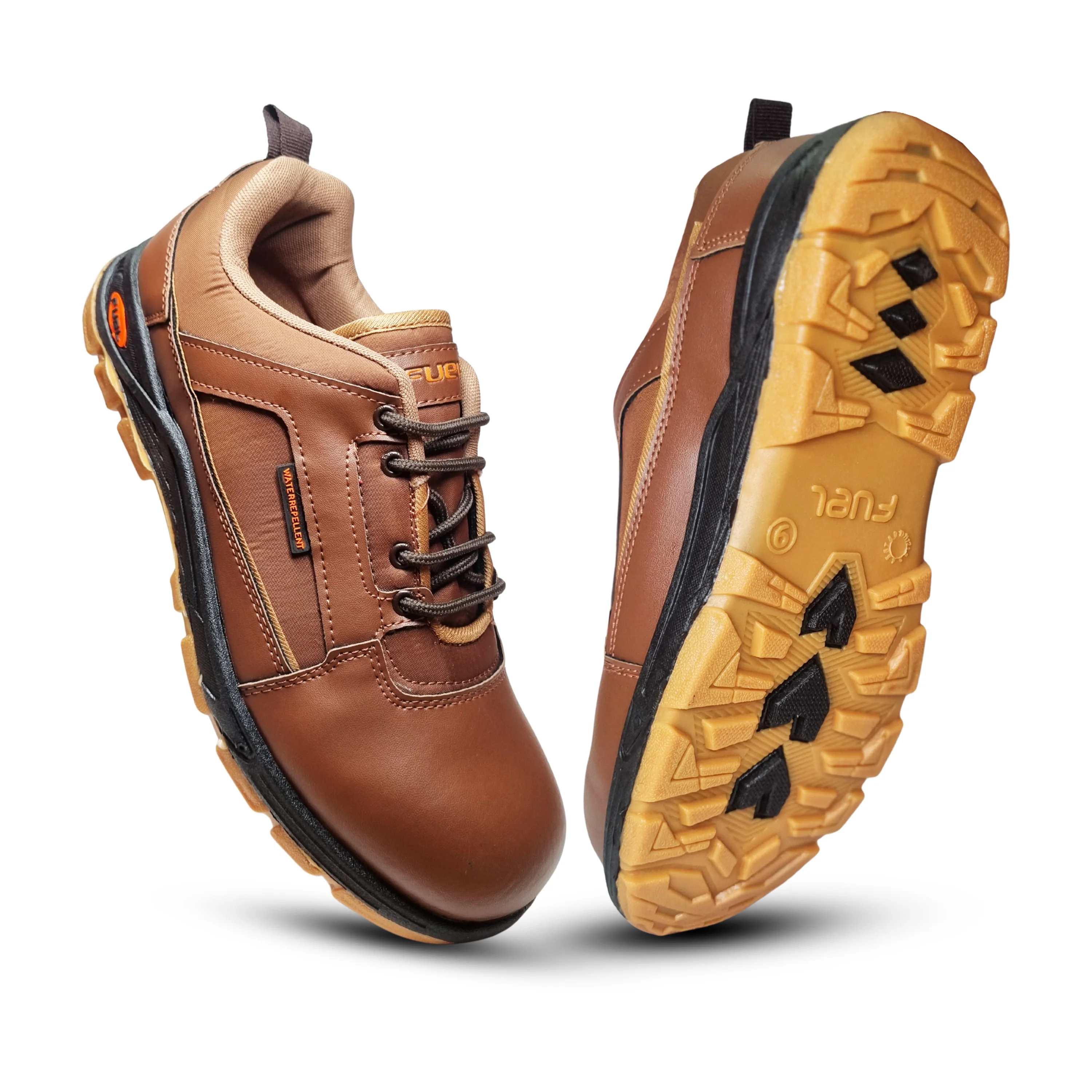 FUEL Armour 3 DD ISI Marked Synthetic Fabric Breathable Safety Shoes For Men's Steel Toe Cap With Double Density Rubberized PVC Sole (Brown) - Image 7