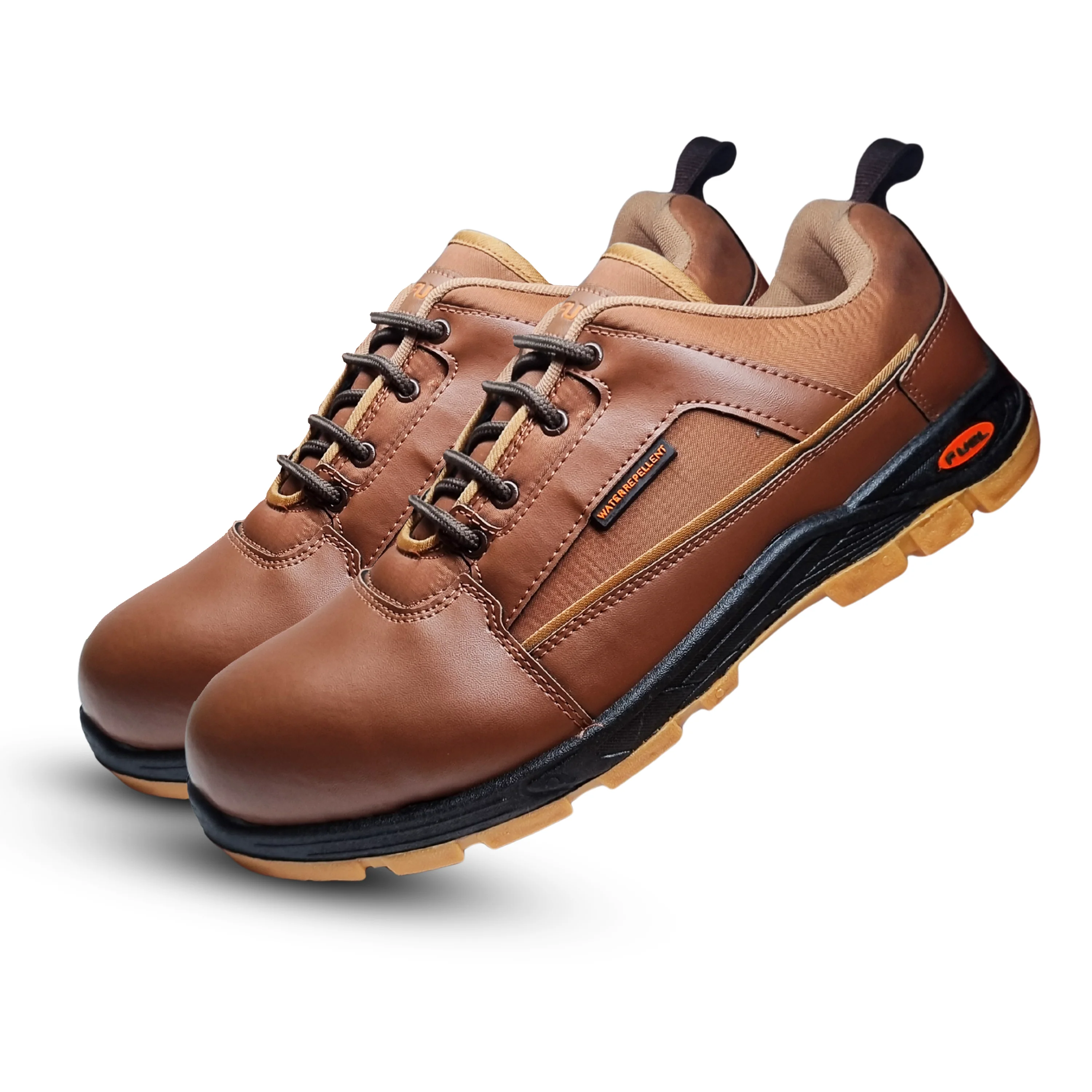 FUEL Armour 3 DD ISI Marked Synthetic Fabric Breathable Safety Shoes For Men's Steel Toe Cap With Double Density Rubberized PVC Sole (Brown) - Image 8