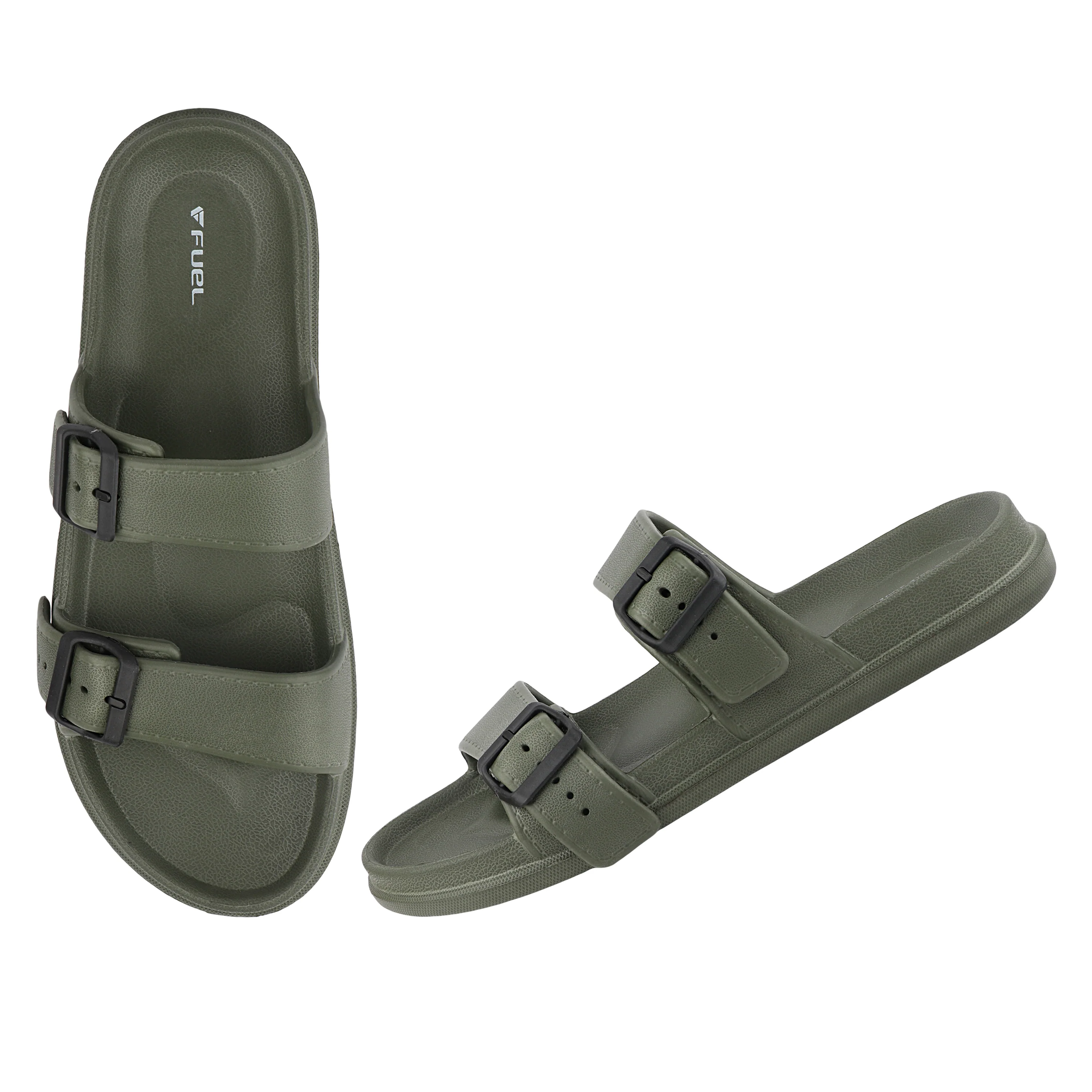 FUEL Aura Lightweight & Anti-Slip with Cushioned Footbed and Flexible Durable Slipper for Men's (Olive) - Image 6