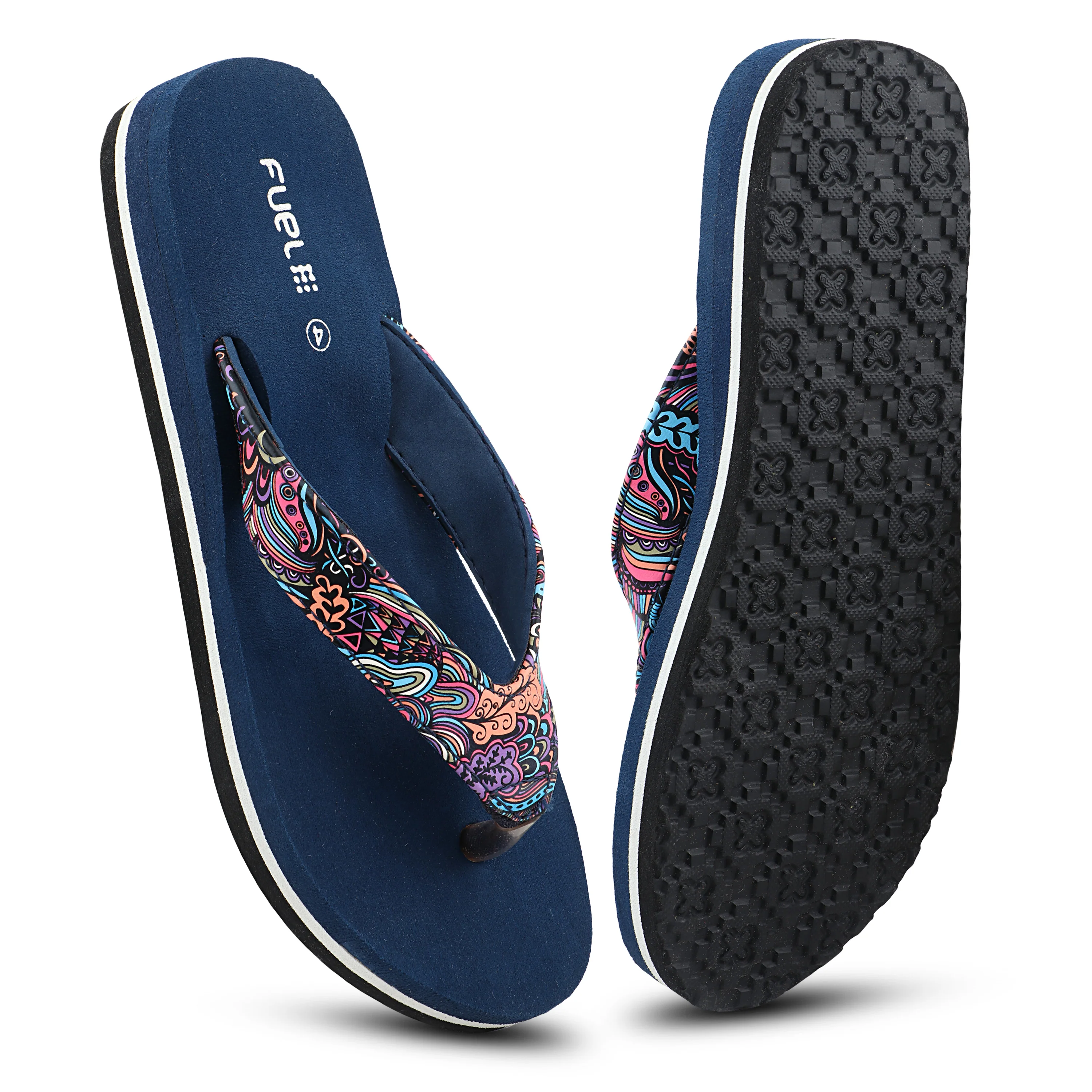 FUEL Bela Comfortable Daily-wear Slippers for Women's (Navy) - Image 6