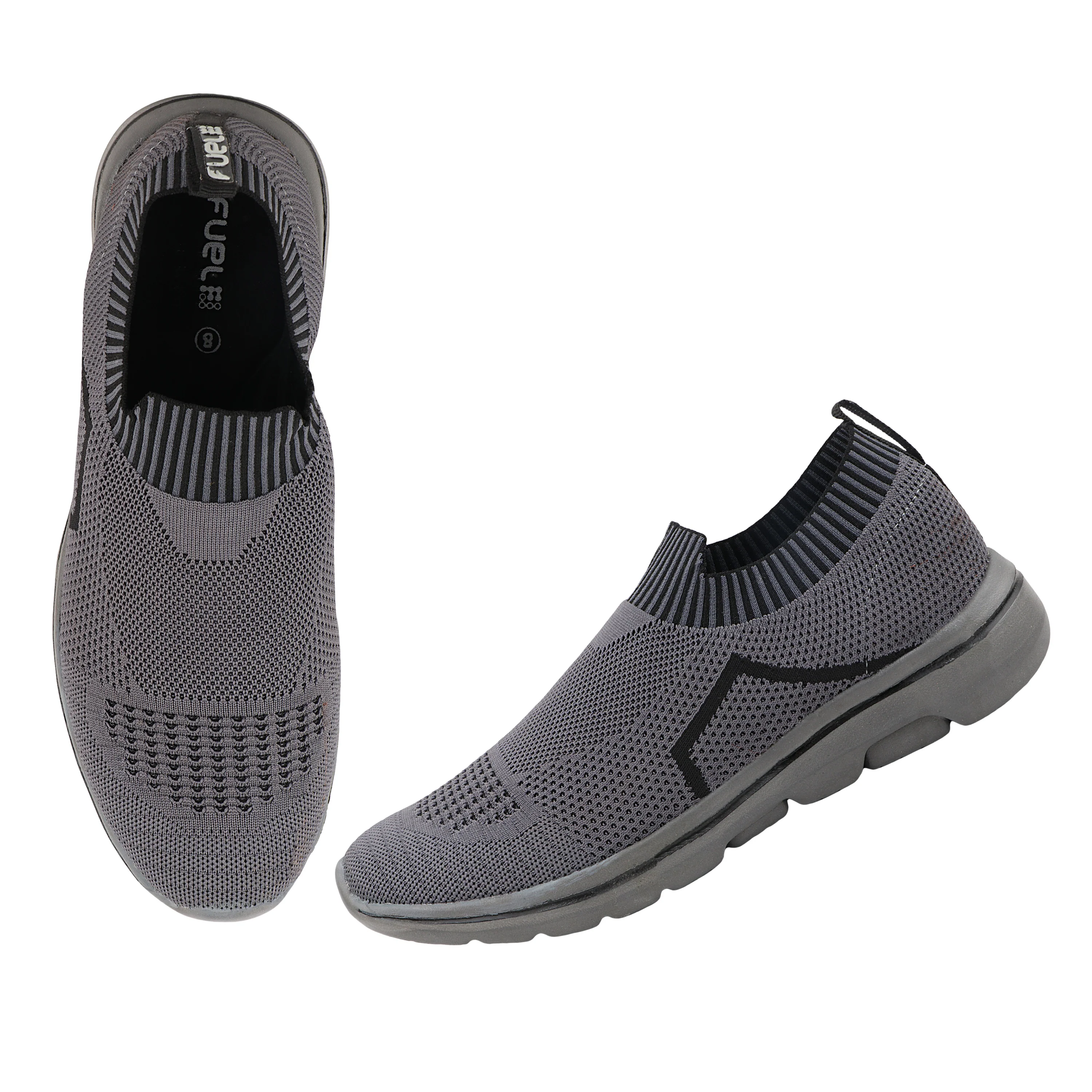FUEL BINGO Slip-on Comfortable Walking Sports Shoes for Men (Grey) - Image 5