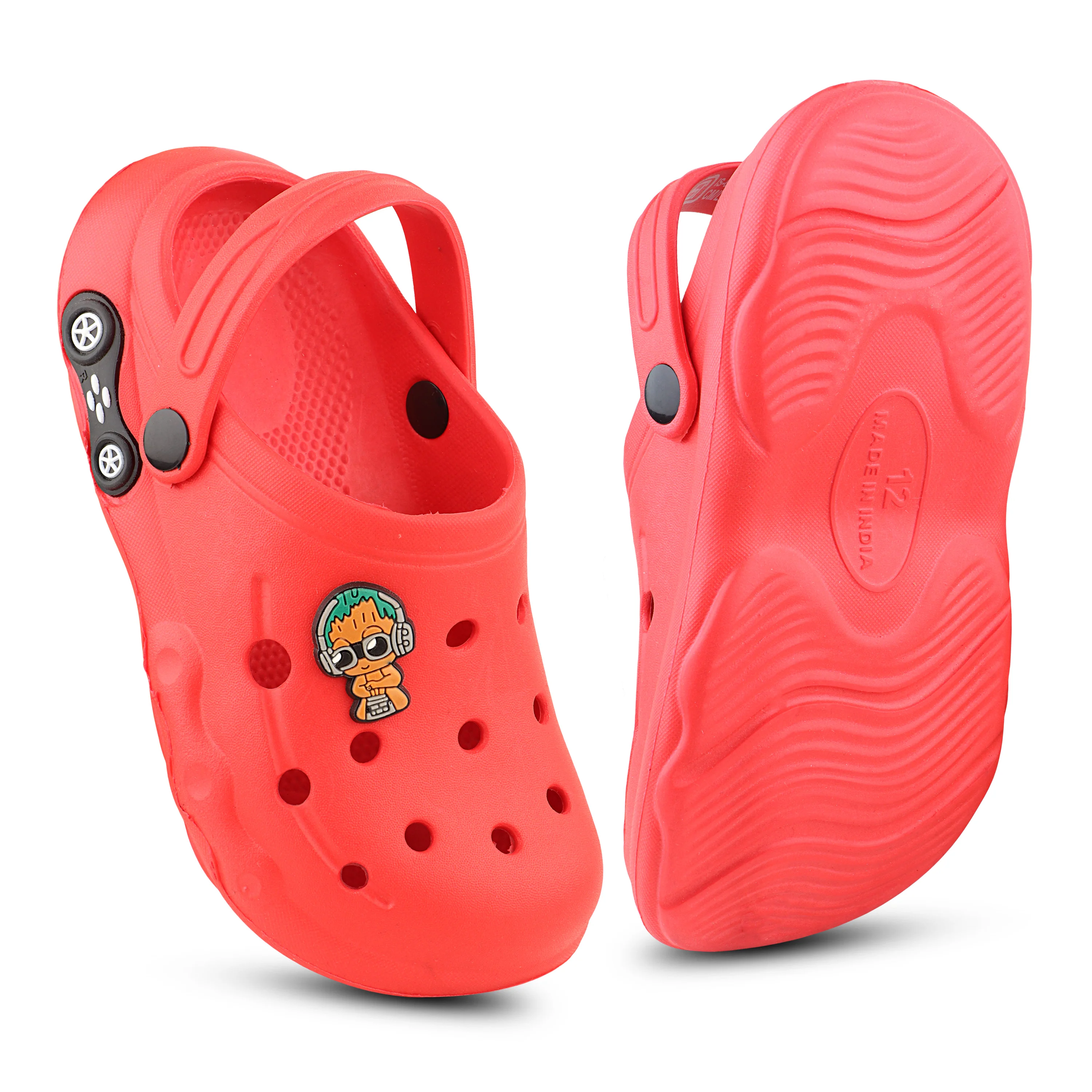 FUEL Breeze Comfortable & Lightweight Cushioned Anti Skid Clogs for Kids (Red) - Image 6