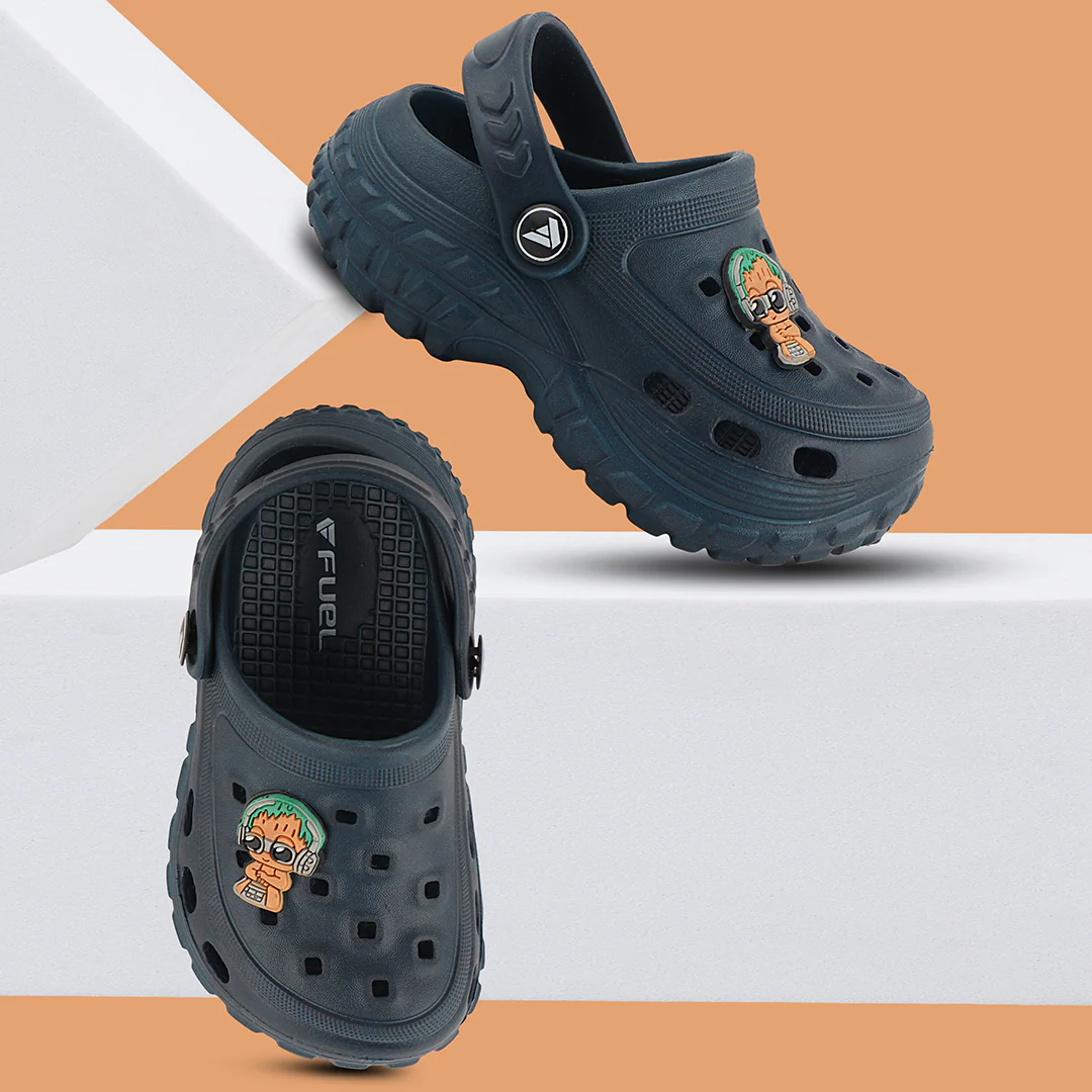 FUEL Poddle Cute & Lightweight EVA Slip-On Clogs for Kids (Navy) - Image 8
