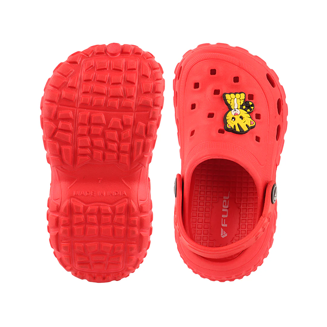 FUEL Poddle Cute & Lightweight EVA Slip-On Clogs for Kids (Red) - Image 5