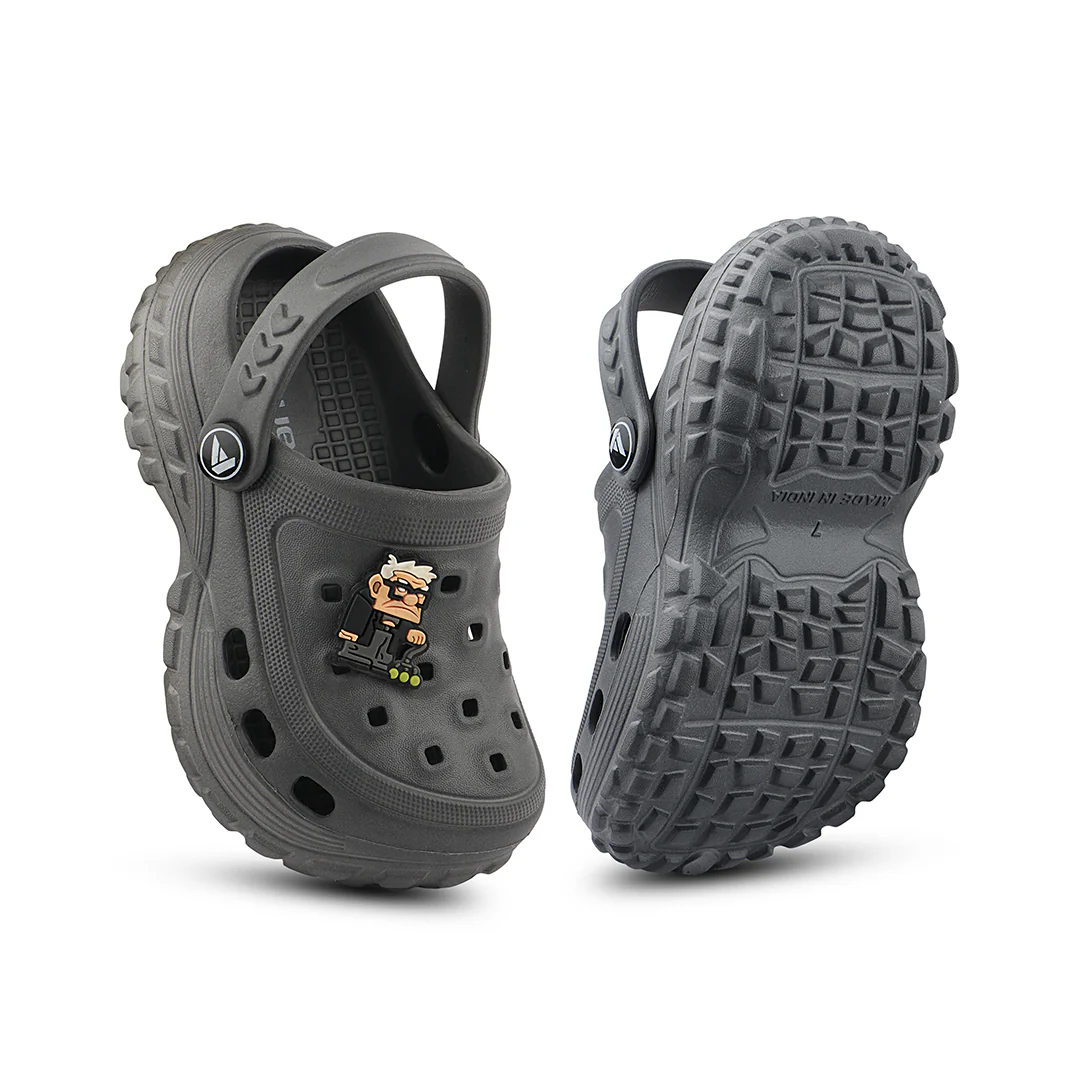 FUEL Poddle Cute & Lightweight EVA Slip-On Clogs for Kids (Grey) - Image 6