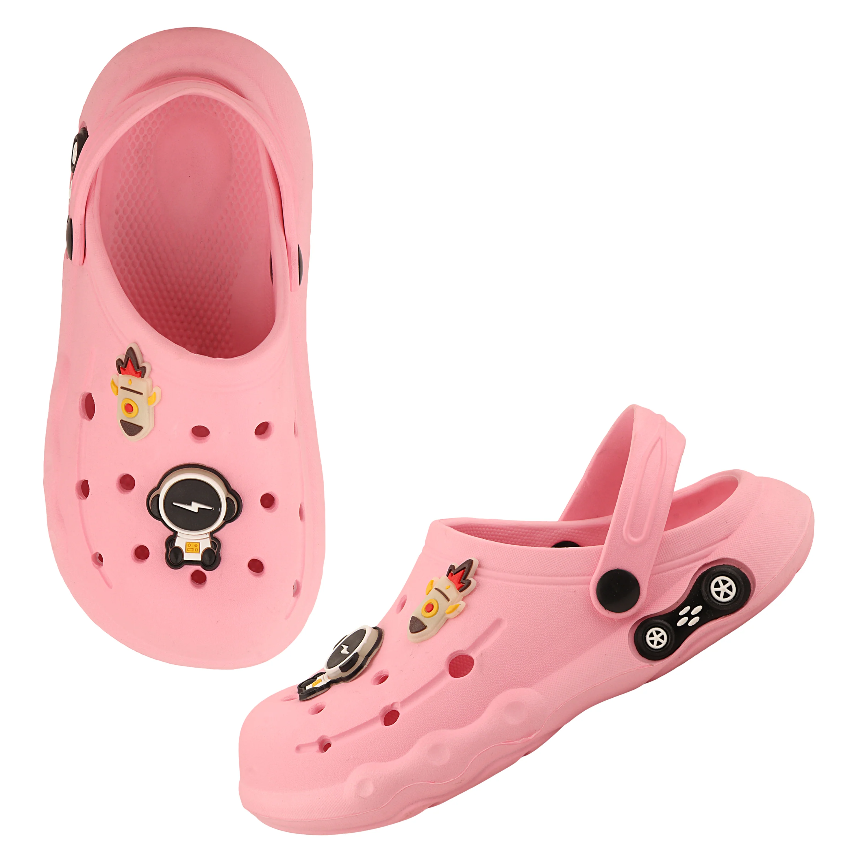 FUEL Breeze Comfortable & Lightweight Cushioned Anti Skid Clogs for Kids (Pink) - Image 6
