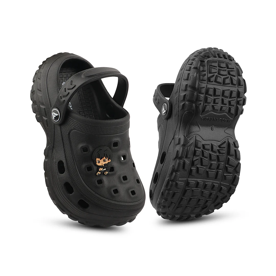 FUEL Poddle Cute & Lightweight EVA Slip-On Clogs for Kids (Black) - Image 6
