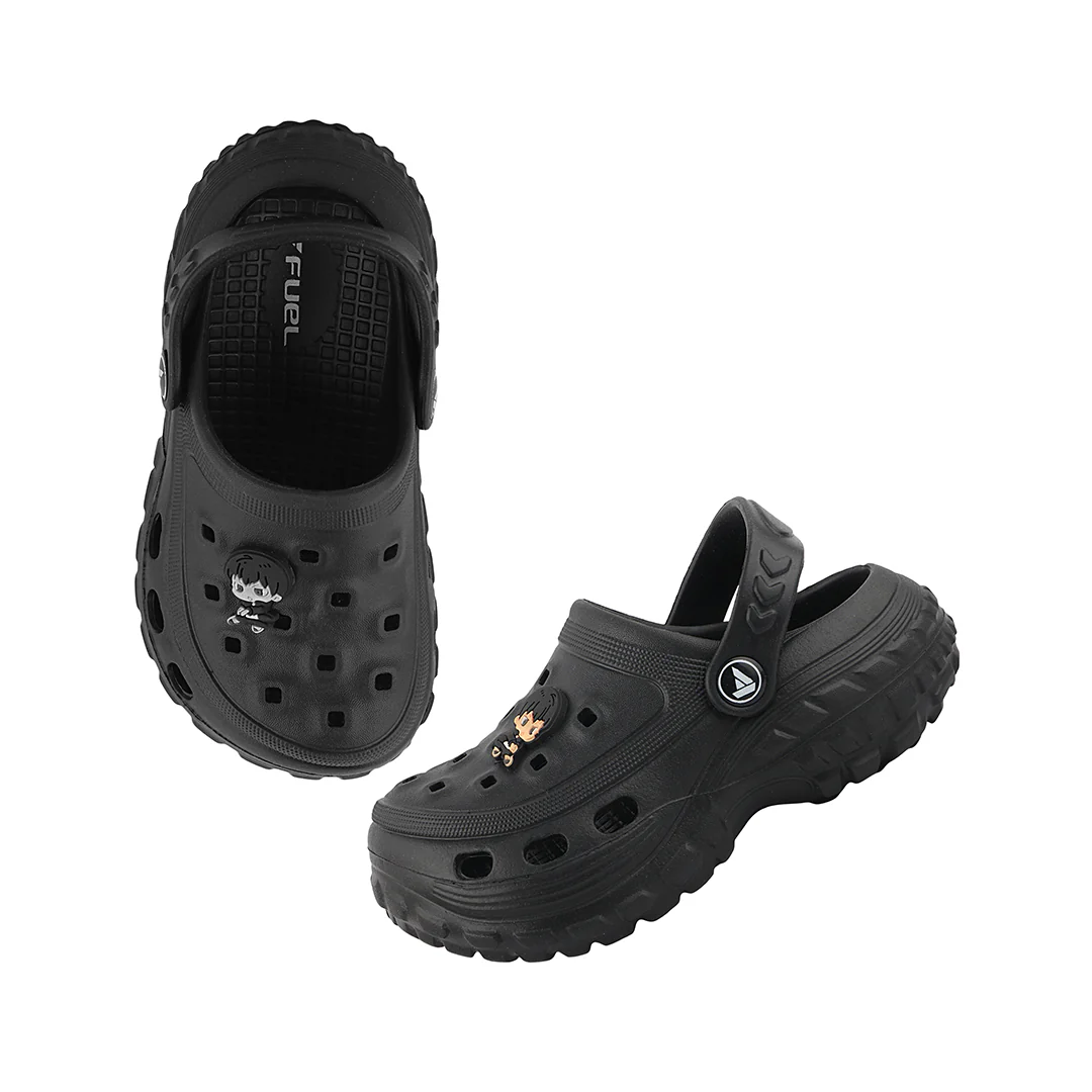 FUEL Poddle Cute & Lightweight EVA Slip-On Clogs for Kids (Black) - Image 7