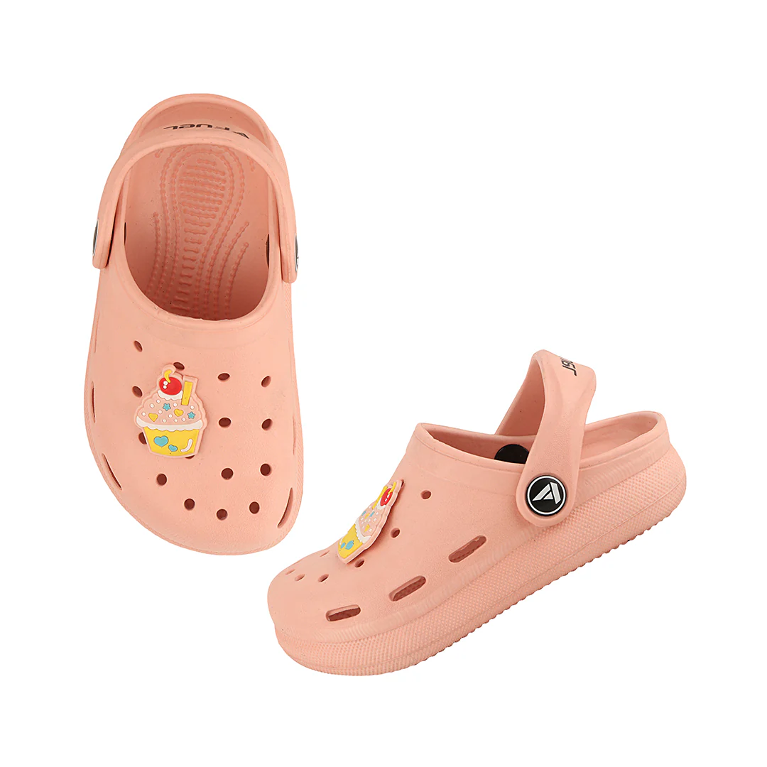 FUEL Hooper Lightweight & Comfortable Pull-On Casual Clogs with Cushioned Footbed for Kids (Peach) - Image 8