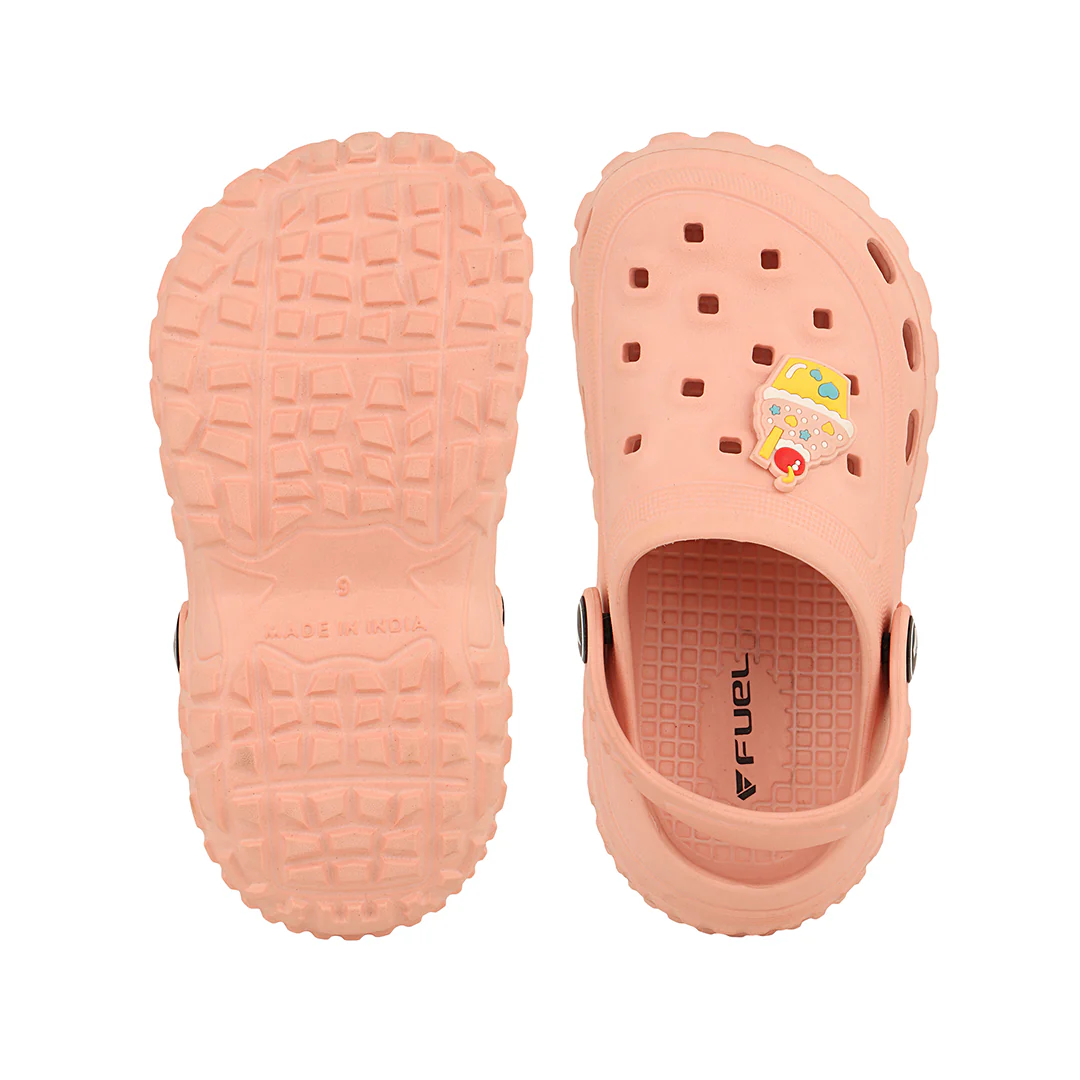 FUEL Poddle Cute & Lightweight EVA Slip-On Clogs for Kids (Peach) - Image 4
