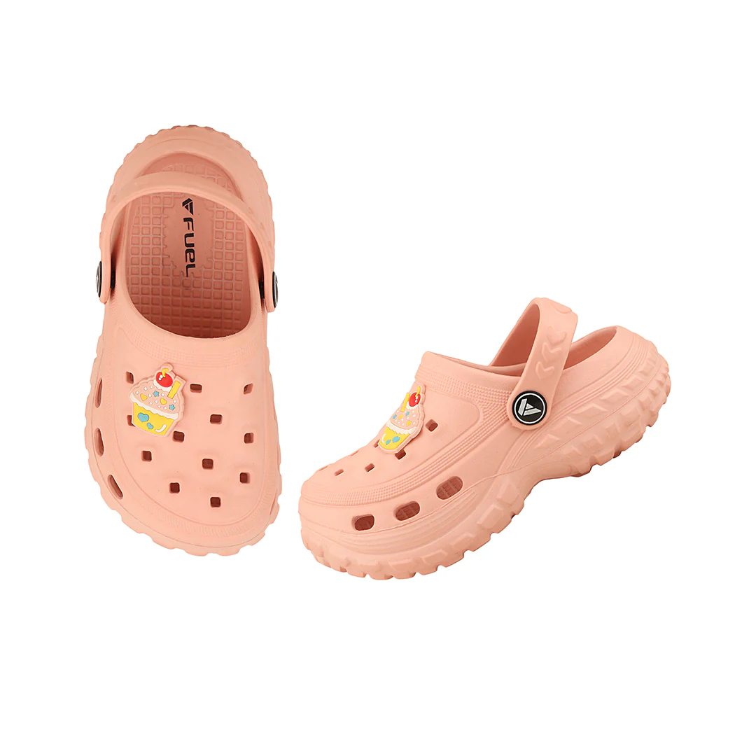 FUEL Poddle Cute & Lightweight EVA Slip-On Clogs for Kids (Peach) - Image 6