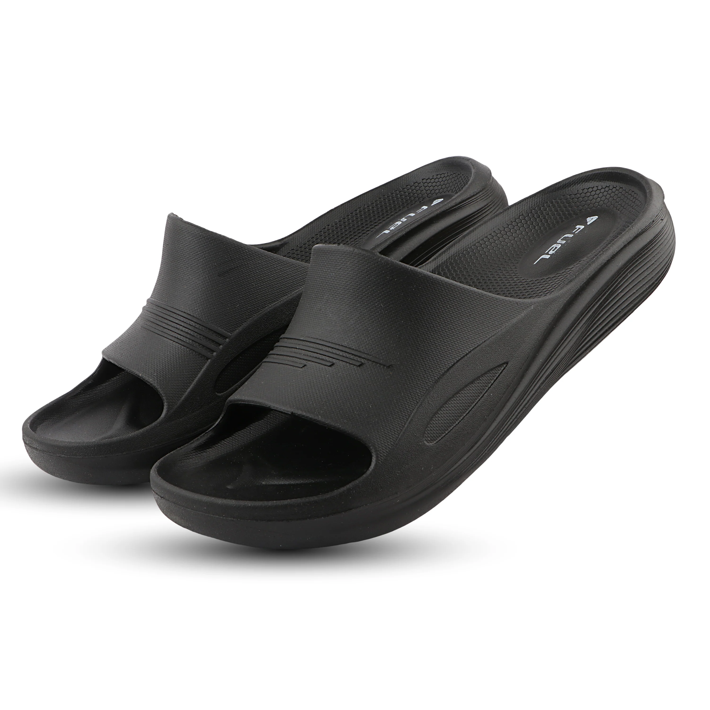 FUEL Cloud Cushioned Footbed and Lightweight Slip-On Design with Anti-Slip Sole for Men's (Black) - Image 3