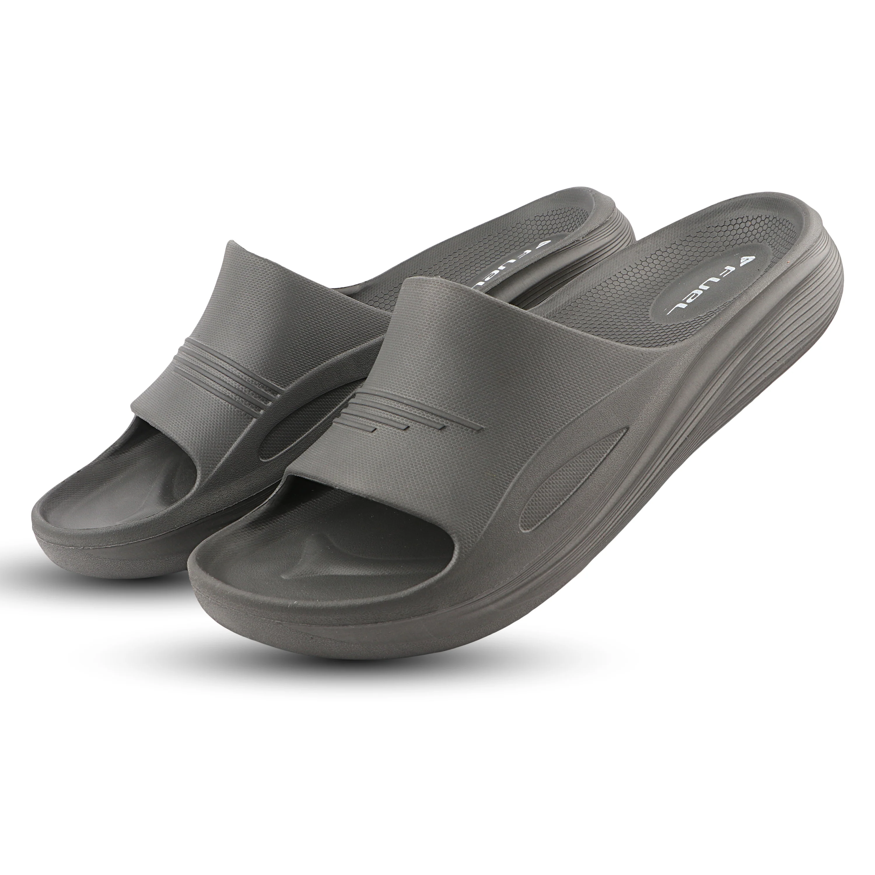 FUEL Cloud Cushioned Footbed and Lightweight Slip-On Design with Anti-Slip Sole for Men's (Grey) - Image 3