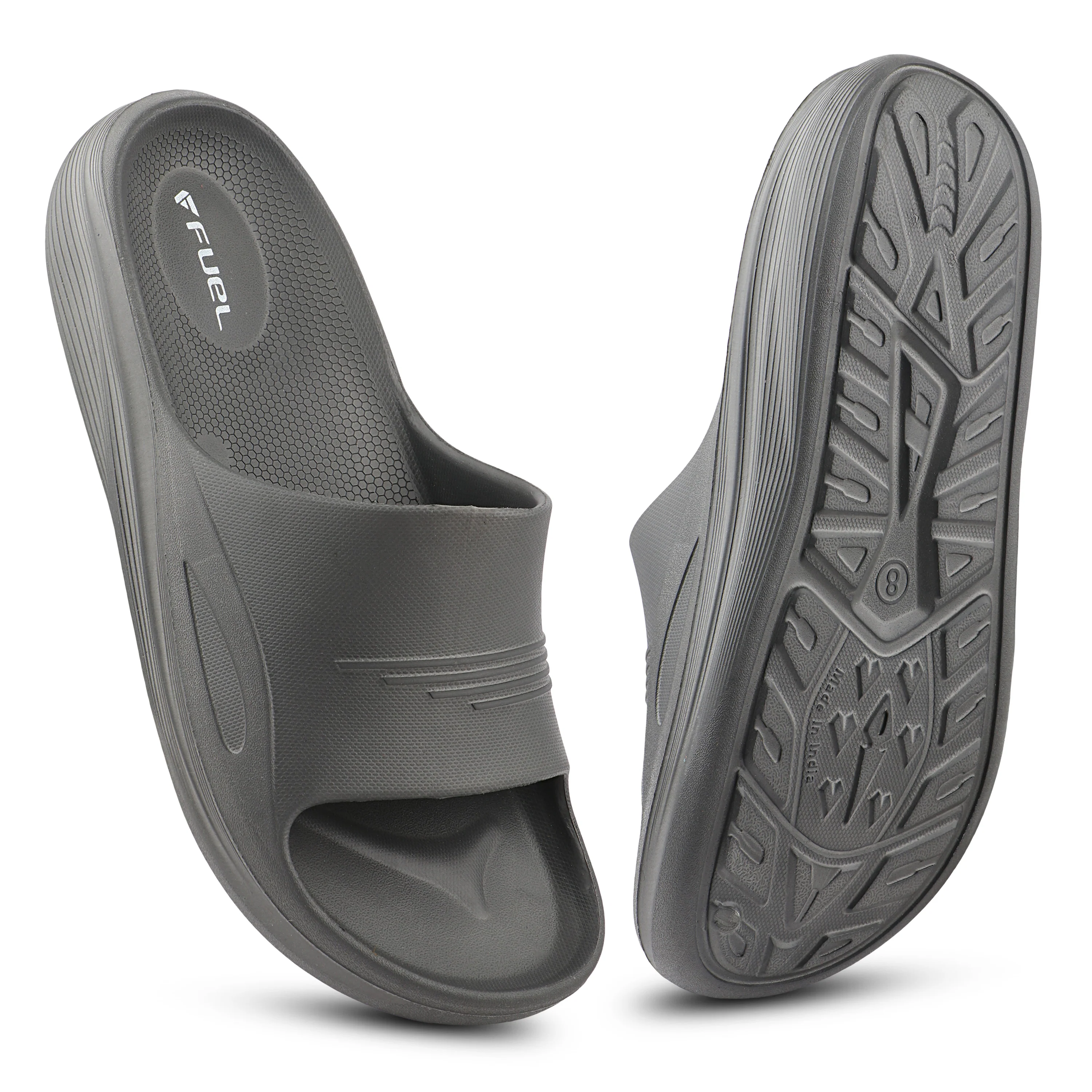 FUEL Cloud Cushioned Footbed and Lightweight Slip-On Design with Anti-Slip Sole for Men's (Grey) - Image 5