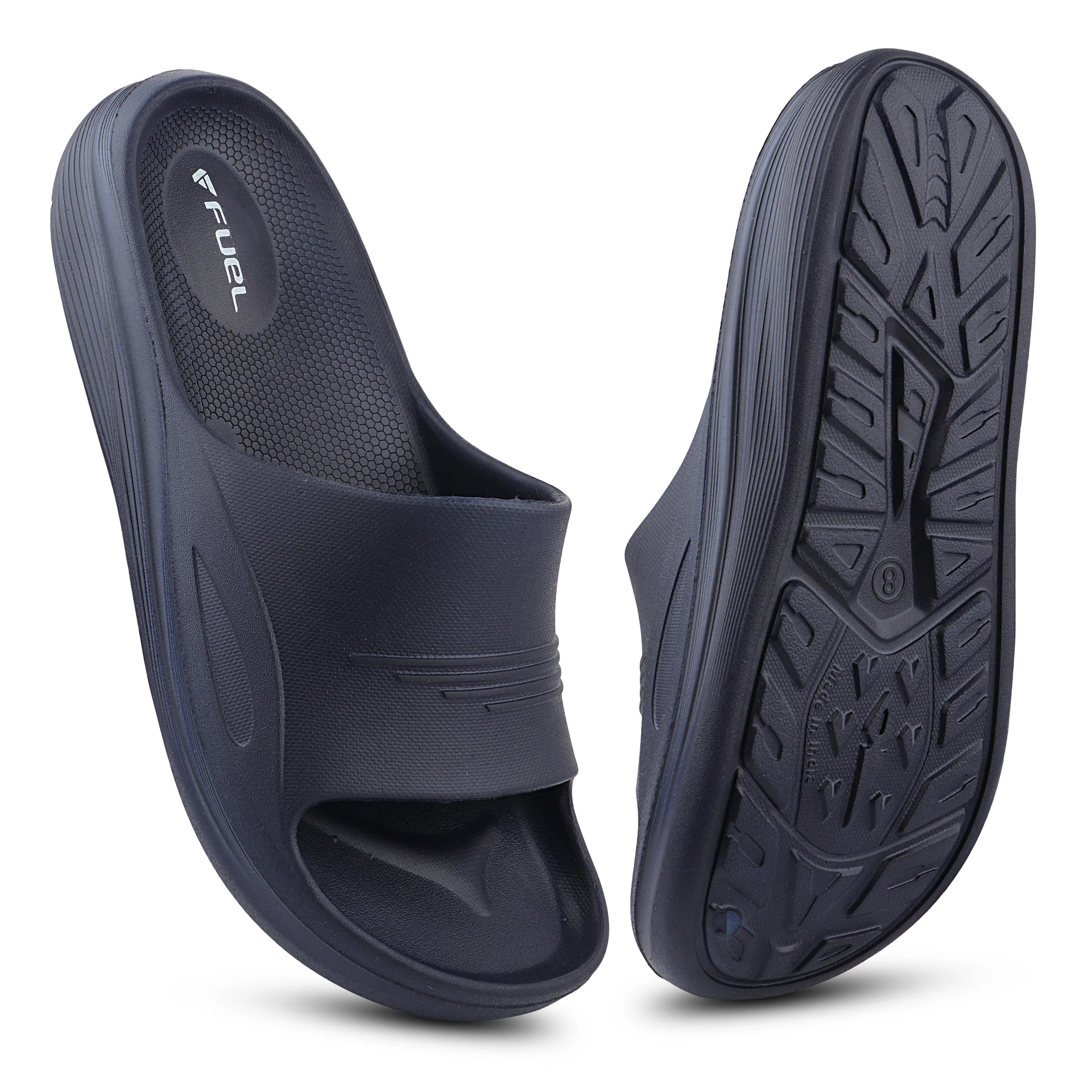 FUEL Cloud Cushioned Footbed and Lightweight Slip-On Design with Anti-Slip Sole for Men's (Navy) - Image 5