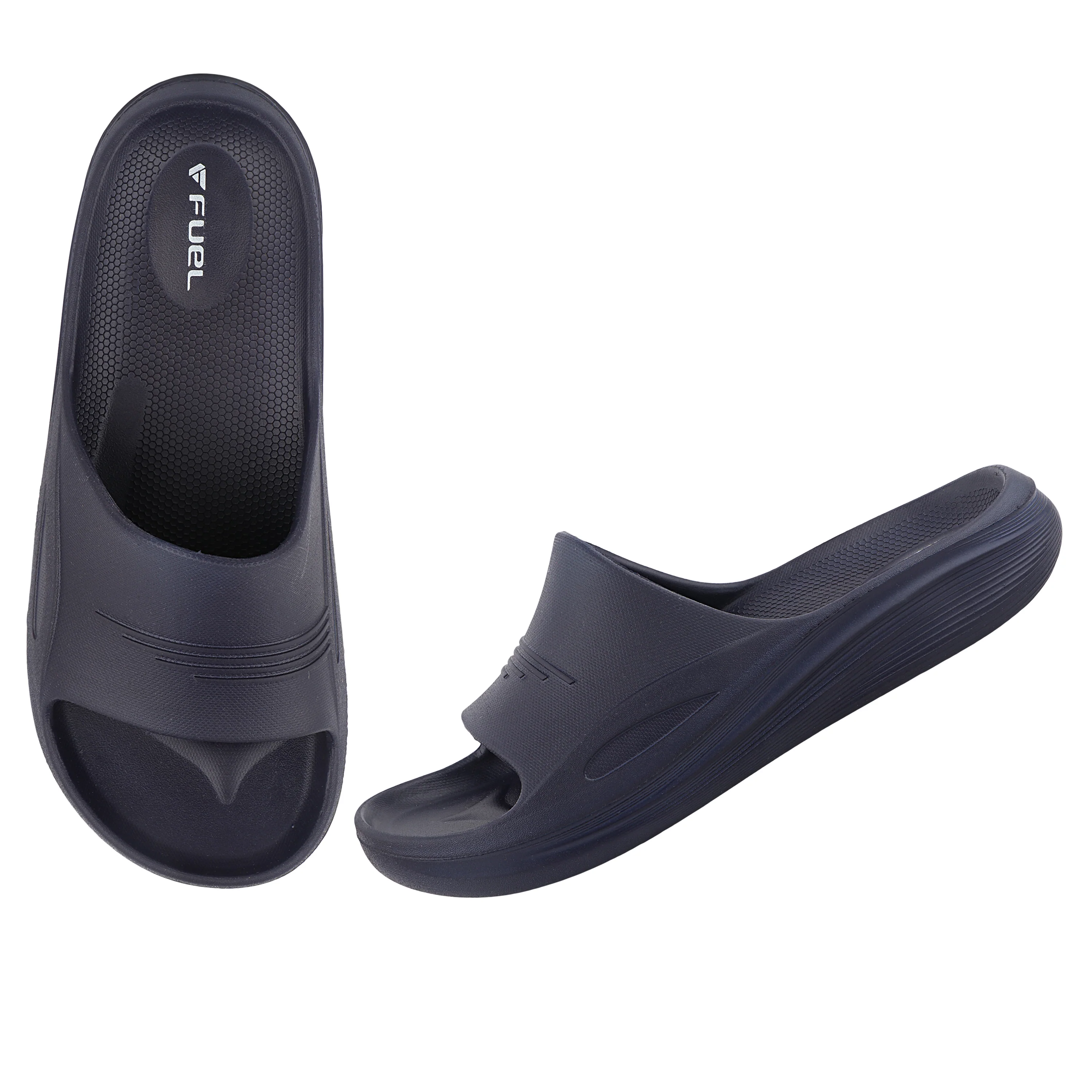 FUEL Cloud Cushioned Footbed and Lightweight Slip-On Design with Anti-Slip Sole for Men's (Navy) - Image 6