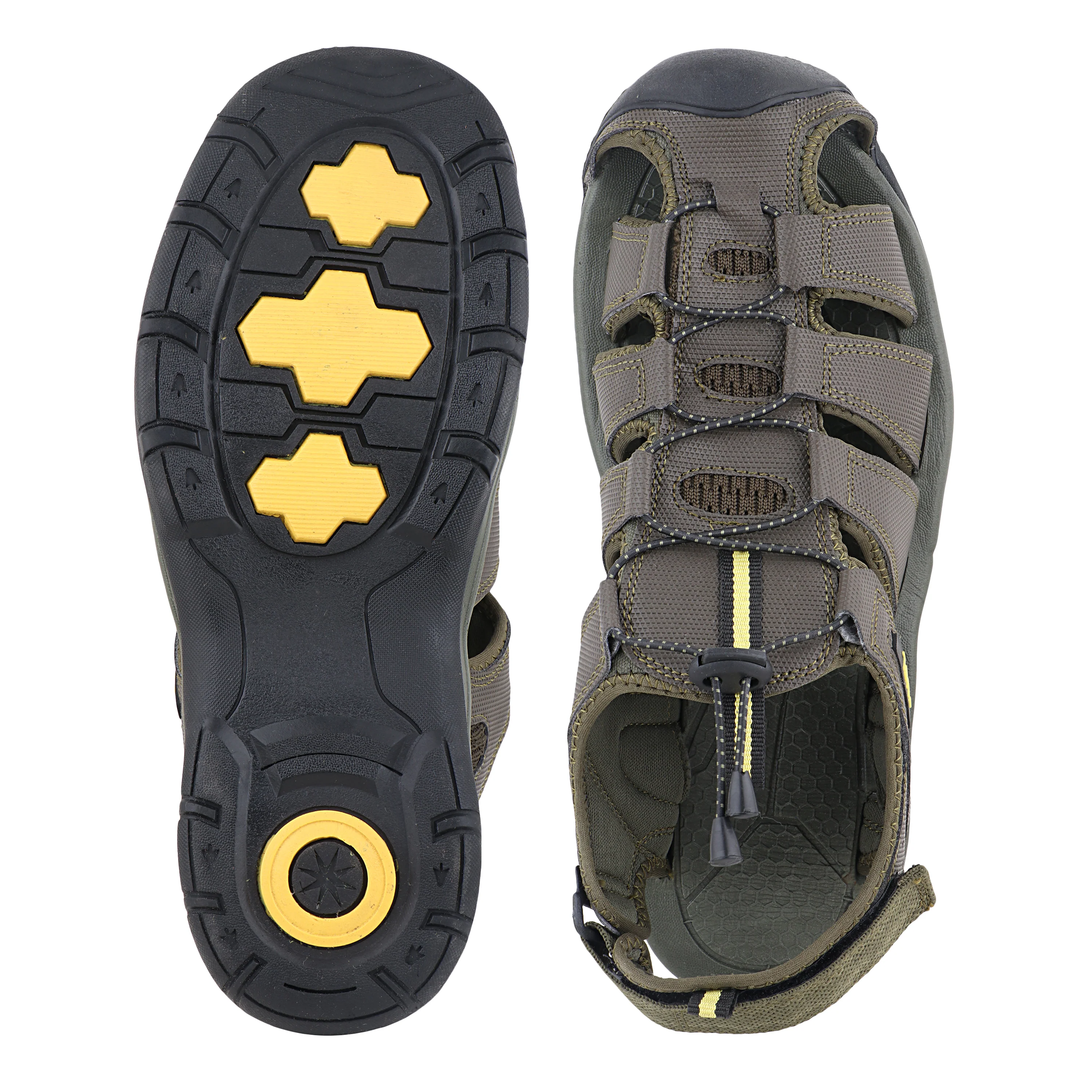 FUEL Commando Comfortable & Breathable Men’s Flexible Fisherman Outdoor Sandals with Protective Toe Cap (Olive) - Image 4