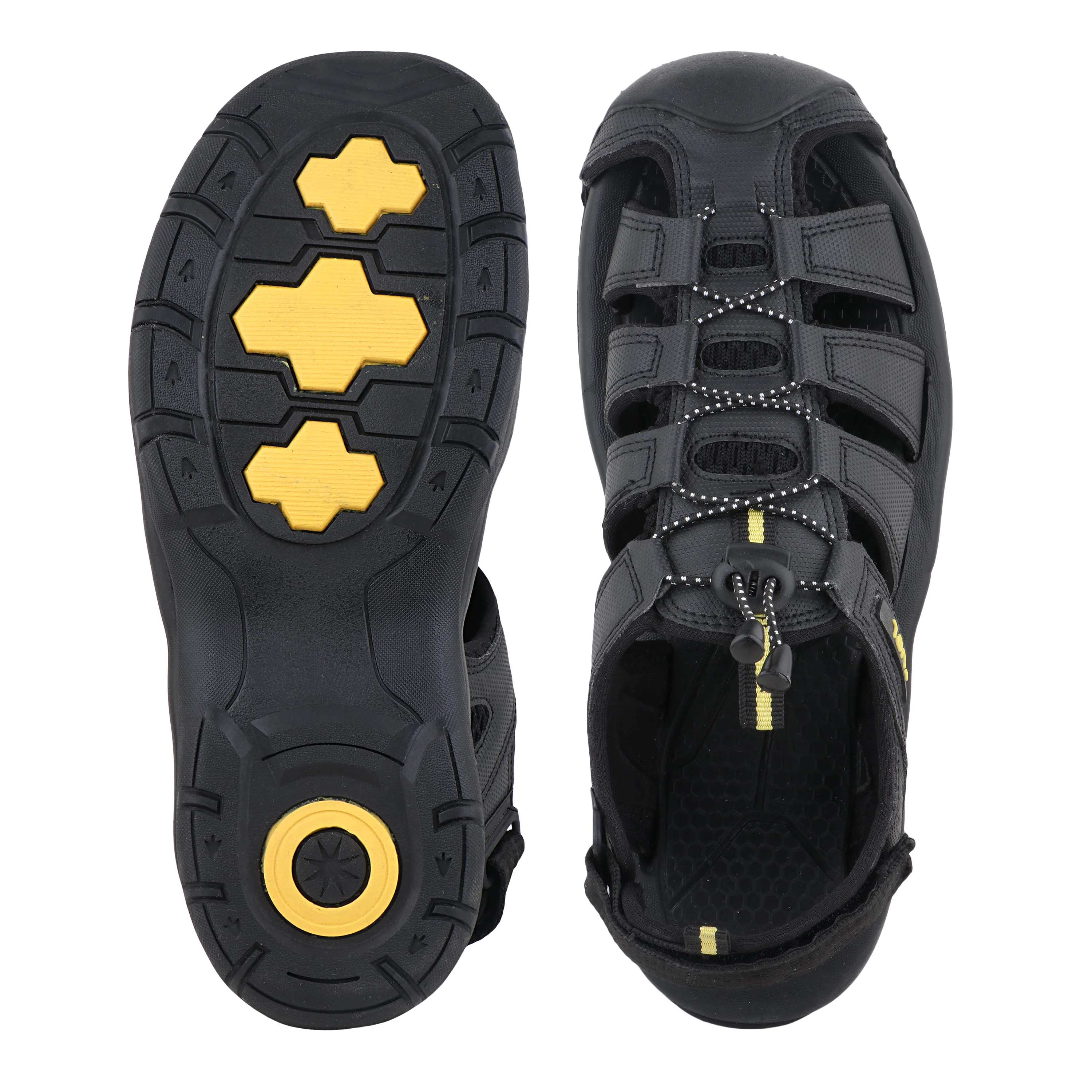 FUEL Commando Comfortable & Breathable Men’s Flexible Fisherman Outdoor Sandals with Protective Toe Cap (Black) - Image 4