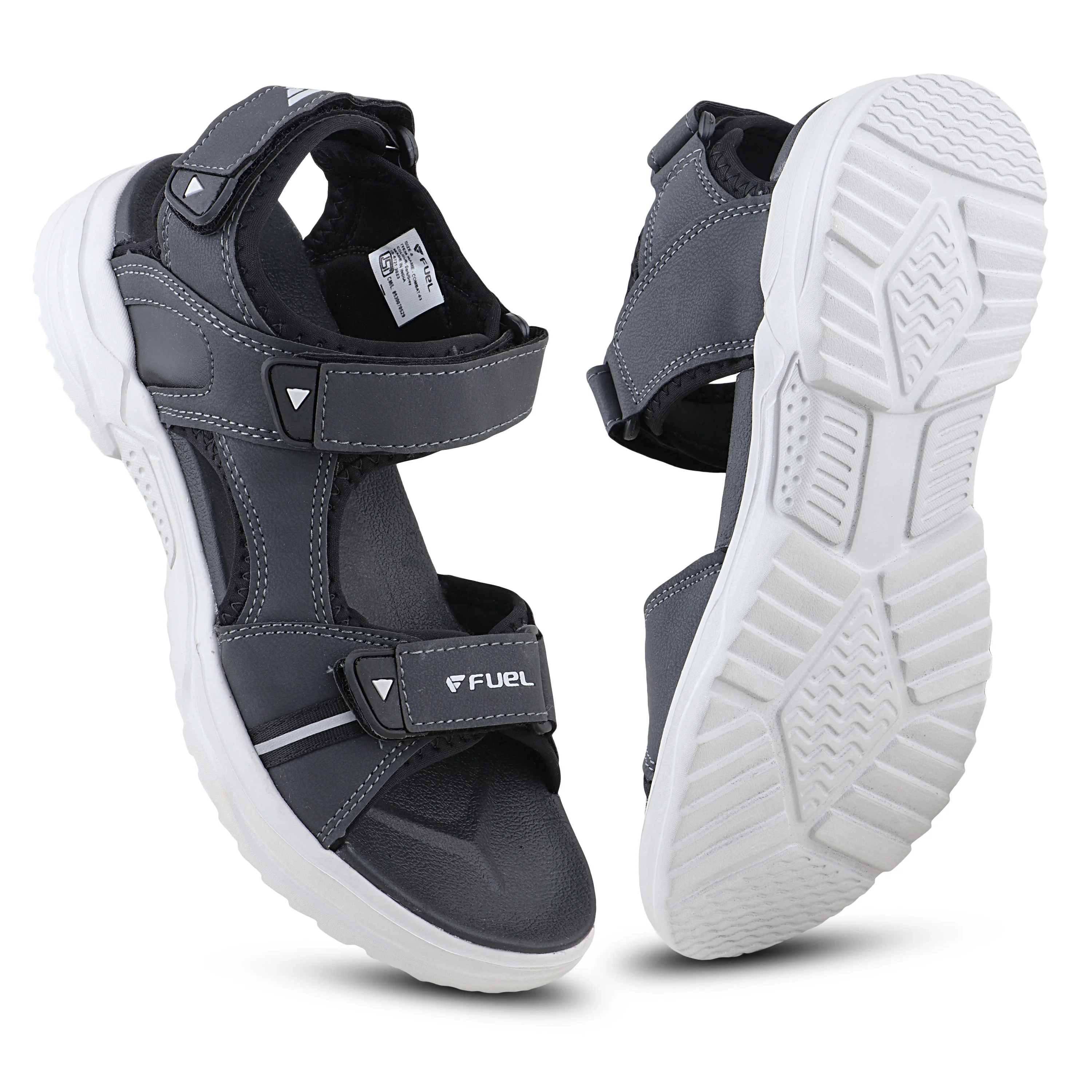 FUEL Combat-03 Sports Chunky Sandals For Men's (Grey) - Image 6