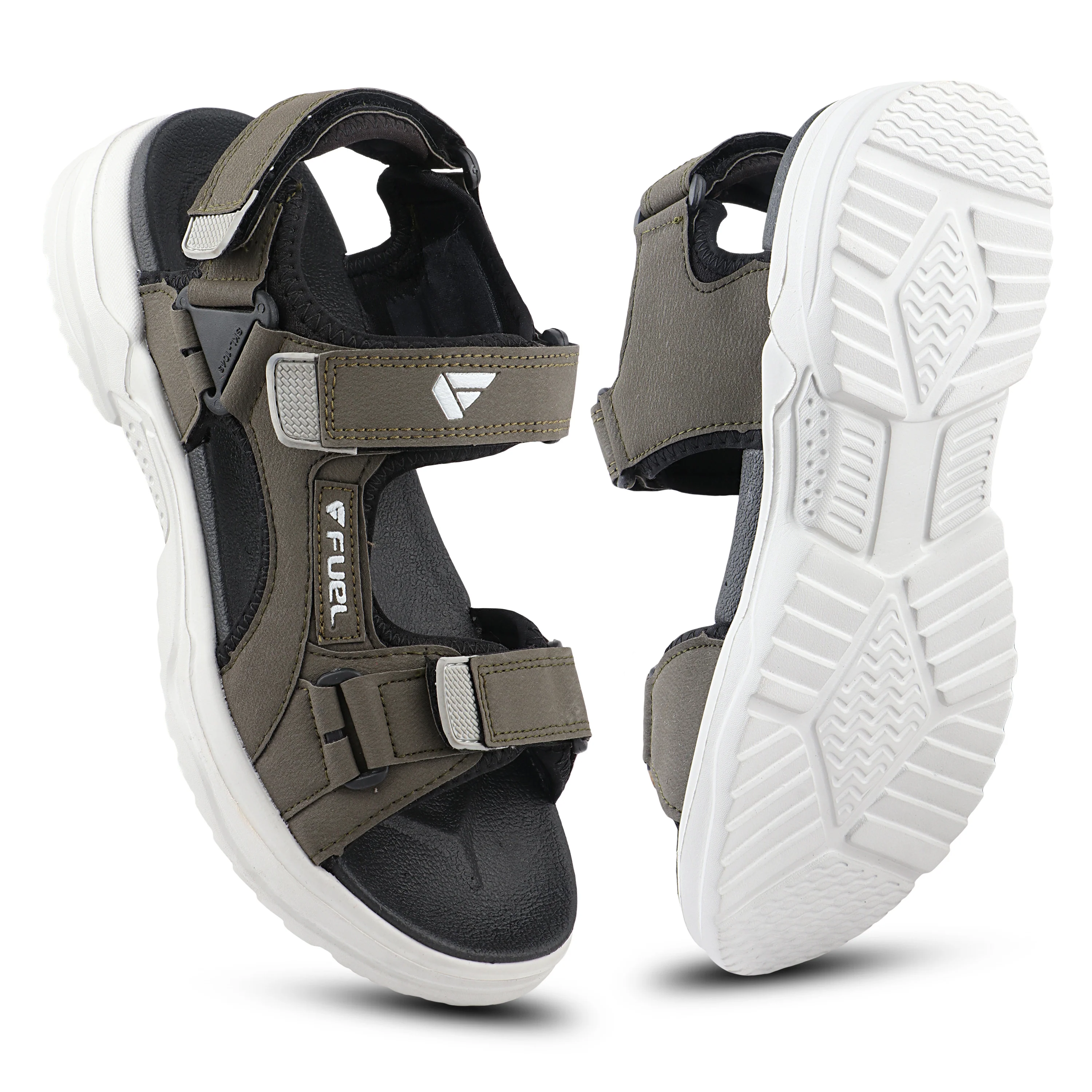FUEL Combat-06 Comfortable and Stylish with Cushioned Footbed and Durable Grip Sports Sandals for Men's (Mehandi) - Image 6