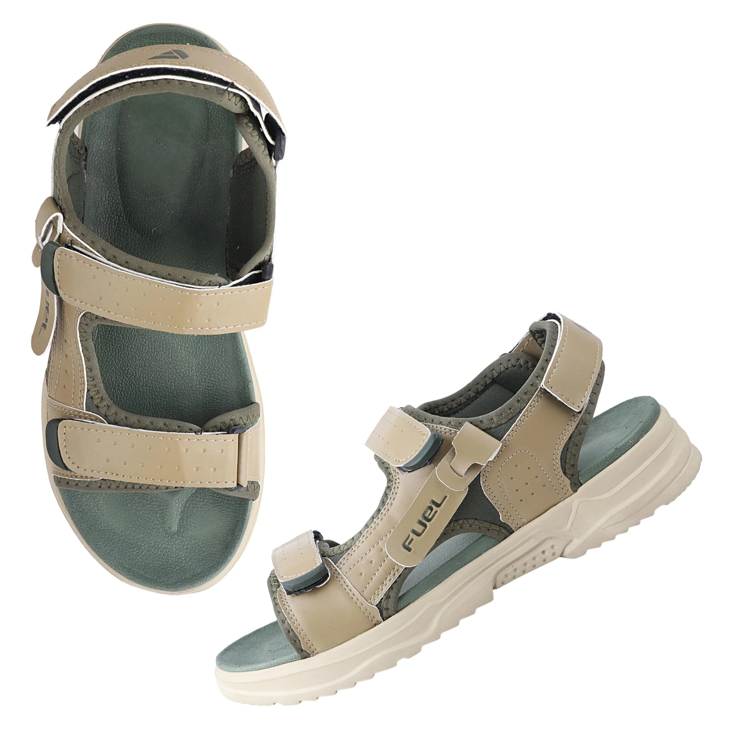 FUEL Combat Comfortable Chunky Sports Sandal For Men's (Beige) - Image 6