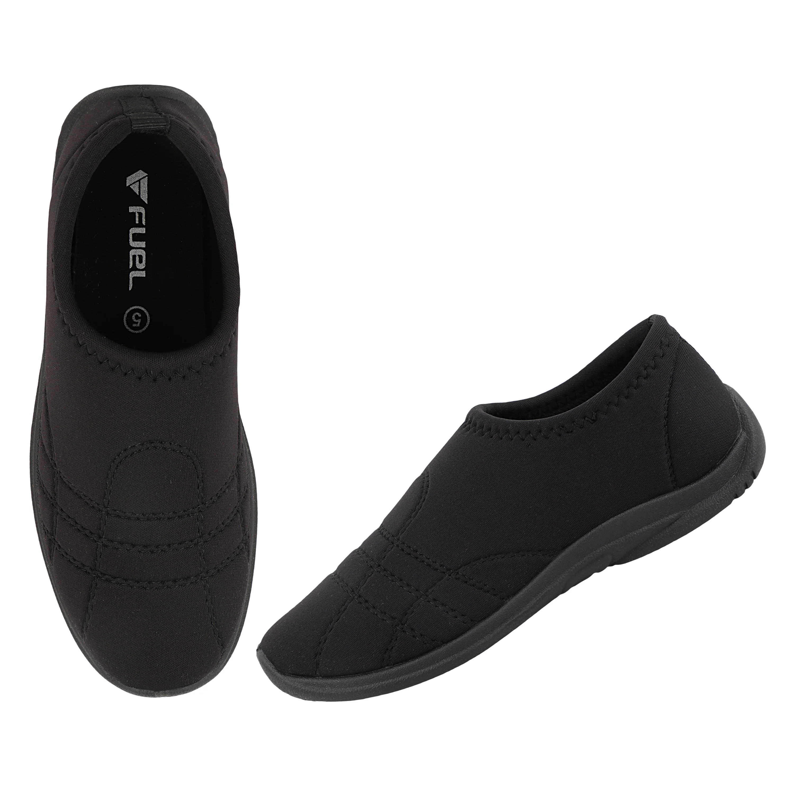 FUEL Comfort-05 Lightweight & Breathable Lycra Upper with Cushioned Footbed Casual Slip-On Shoes for Women's (Black) - Image 6