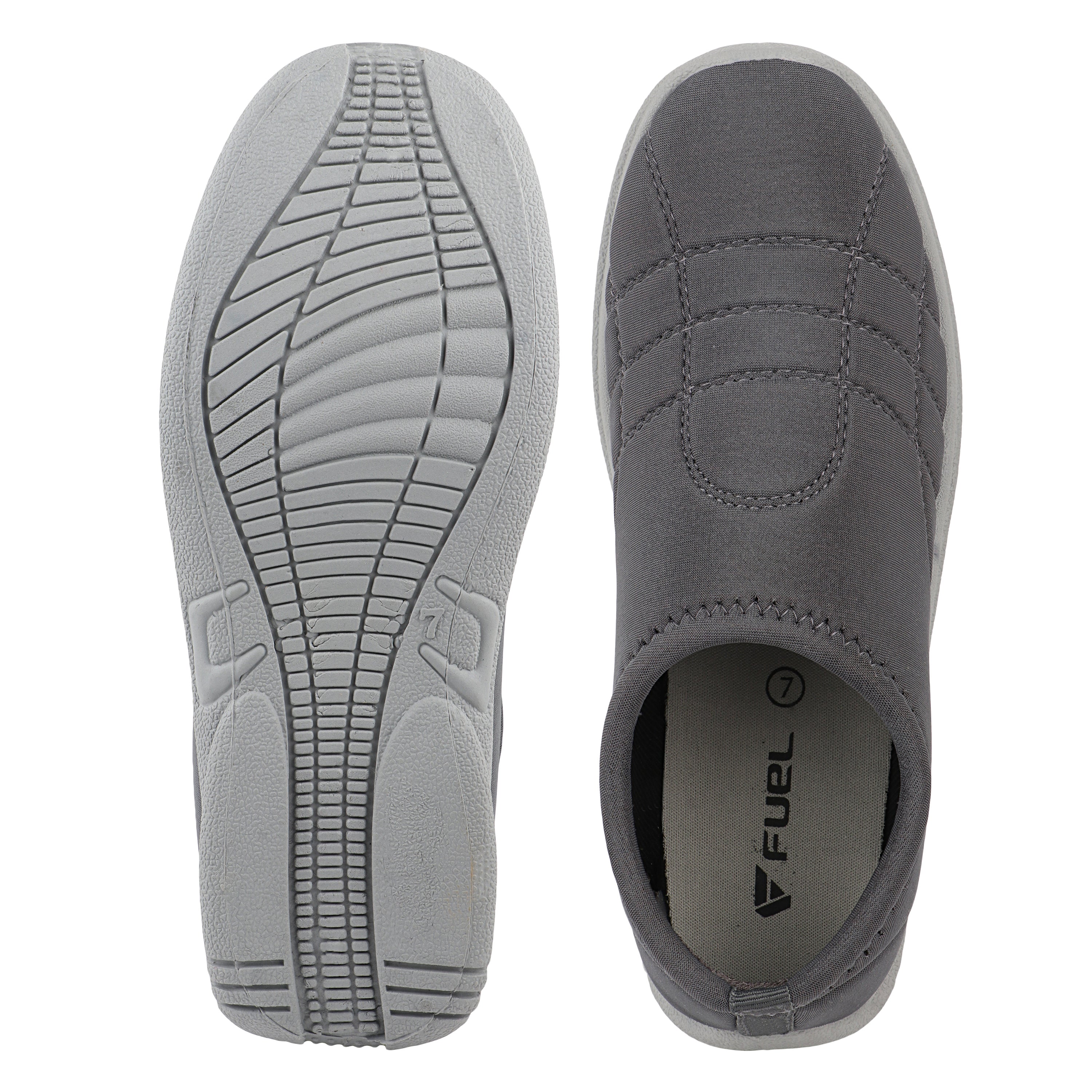 FUEL Comfort-05 Lightweight & Breathable Lycra Upper with Cushioned Footbed Casual Slip-On Shoes for Women's (Grey) - Image 4