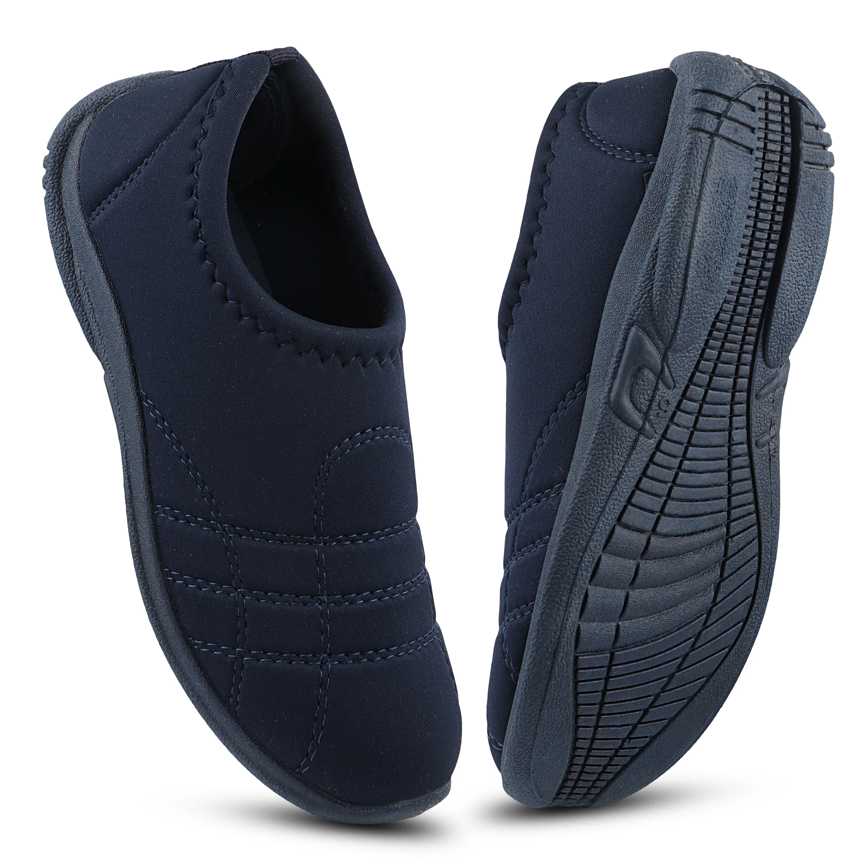 FUEL Comfort-05 Lightweight & Breathable Lycra Upper with Cushioned Footbed Casual Slip-On Shoes for Women's (Navy) - Image 5