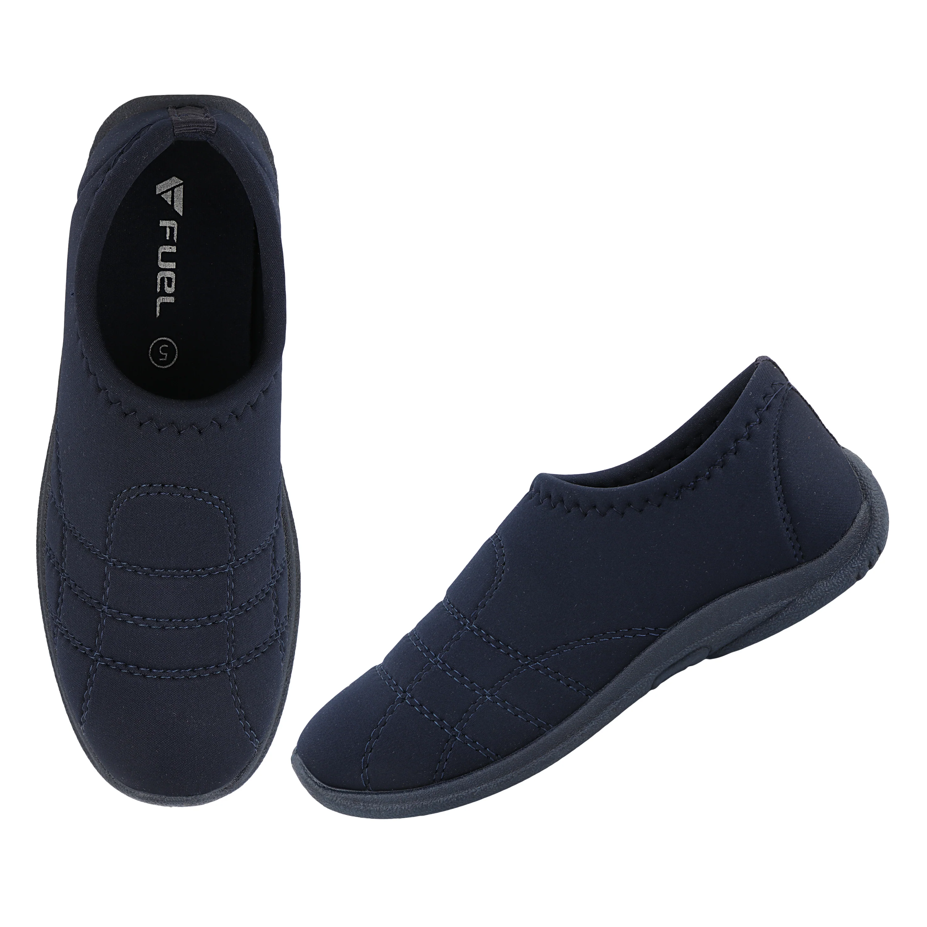 FUEL Comfort-05 Lightweight & Breathable Lycra Upper with Cushioned Footbed Casual Slip-On Shoes for Women's (Navy) - Image 6