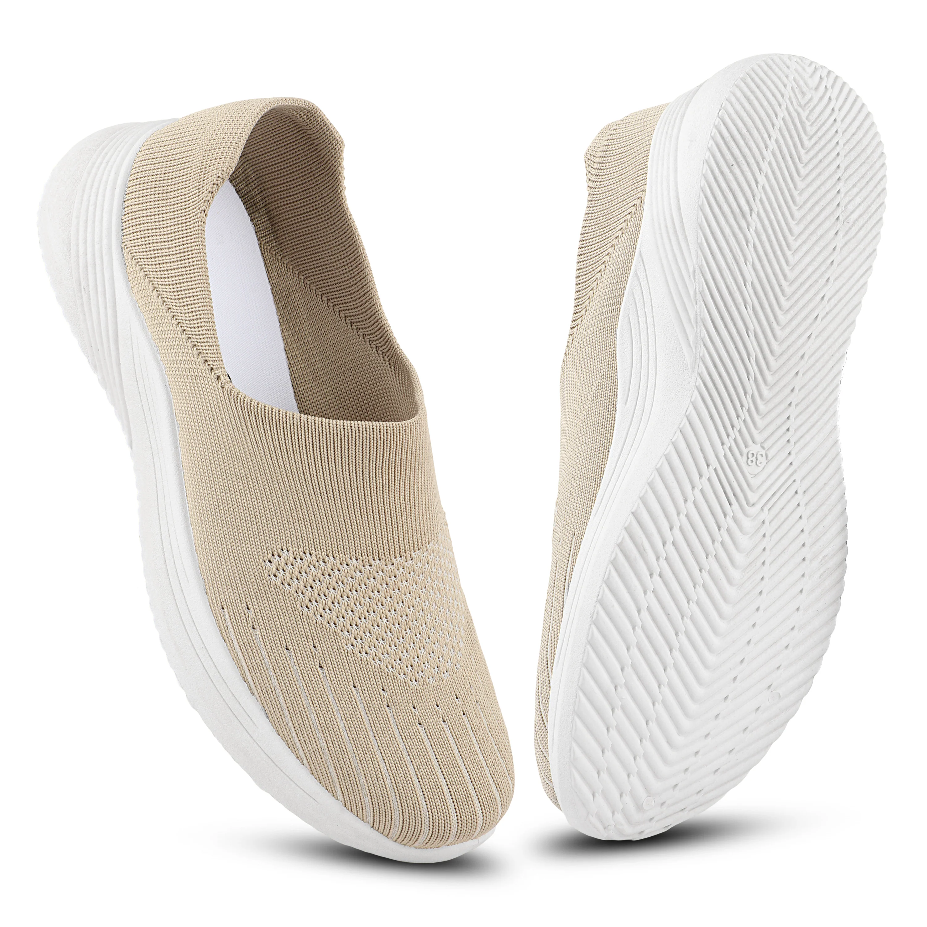 FUEL Drive Anti-Skid Slip-on Sports Shoes for Women (Beige) - Image 6