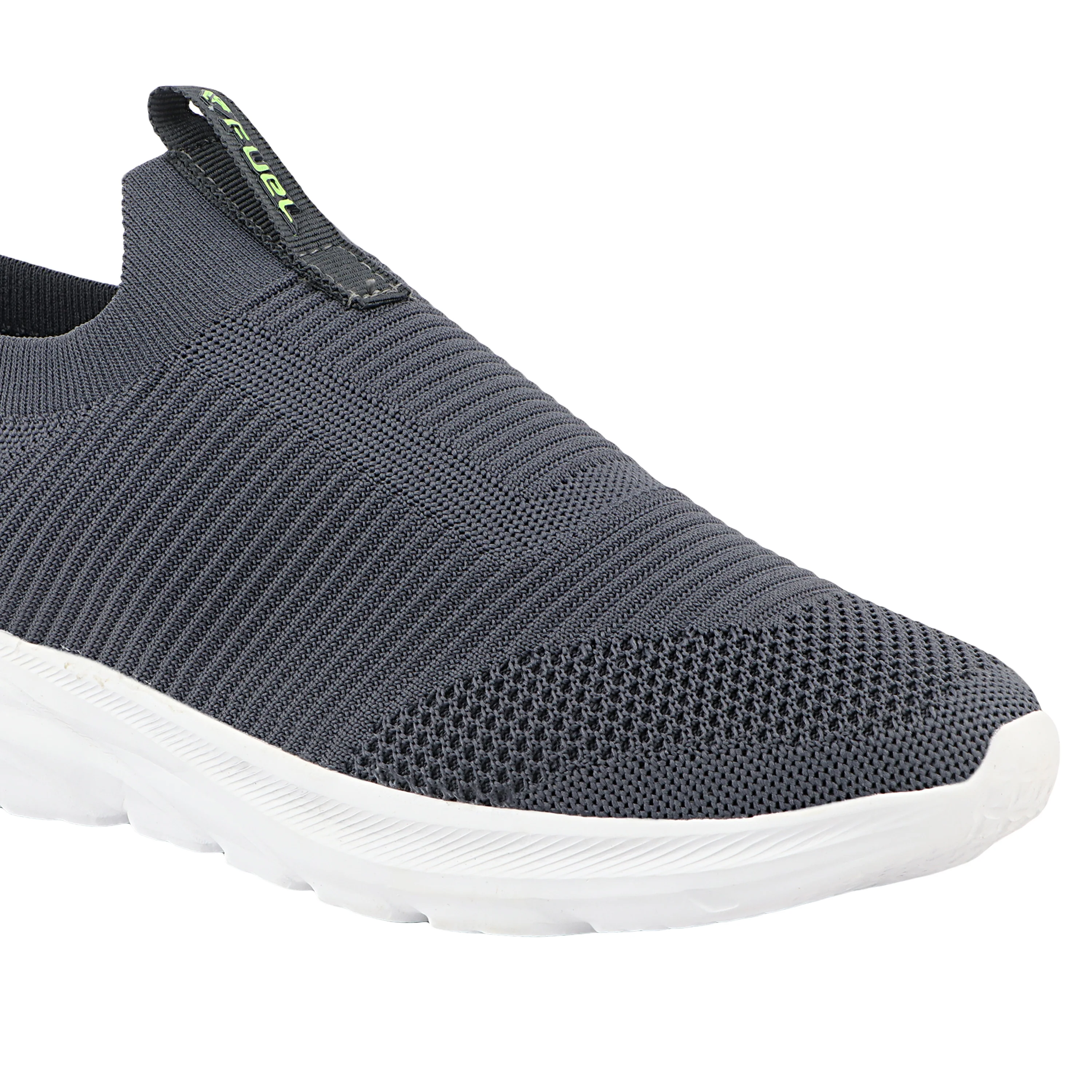 FUEL Flash-02 Soft Cushioned Insole and Breathable Knit Upper with EVA Sole & Casual Slip-On Sports Shoes for Men (Grey) - Image 2