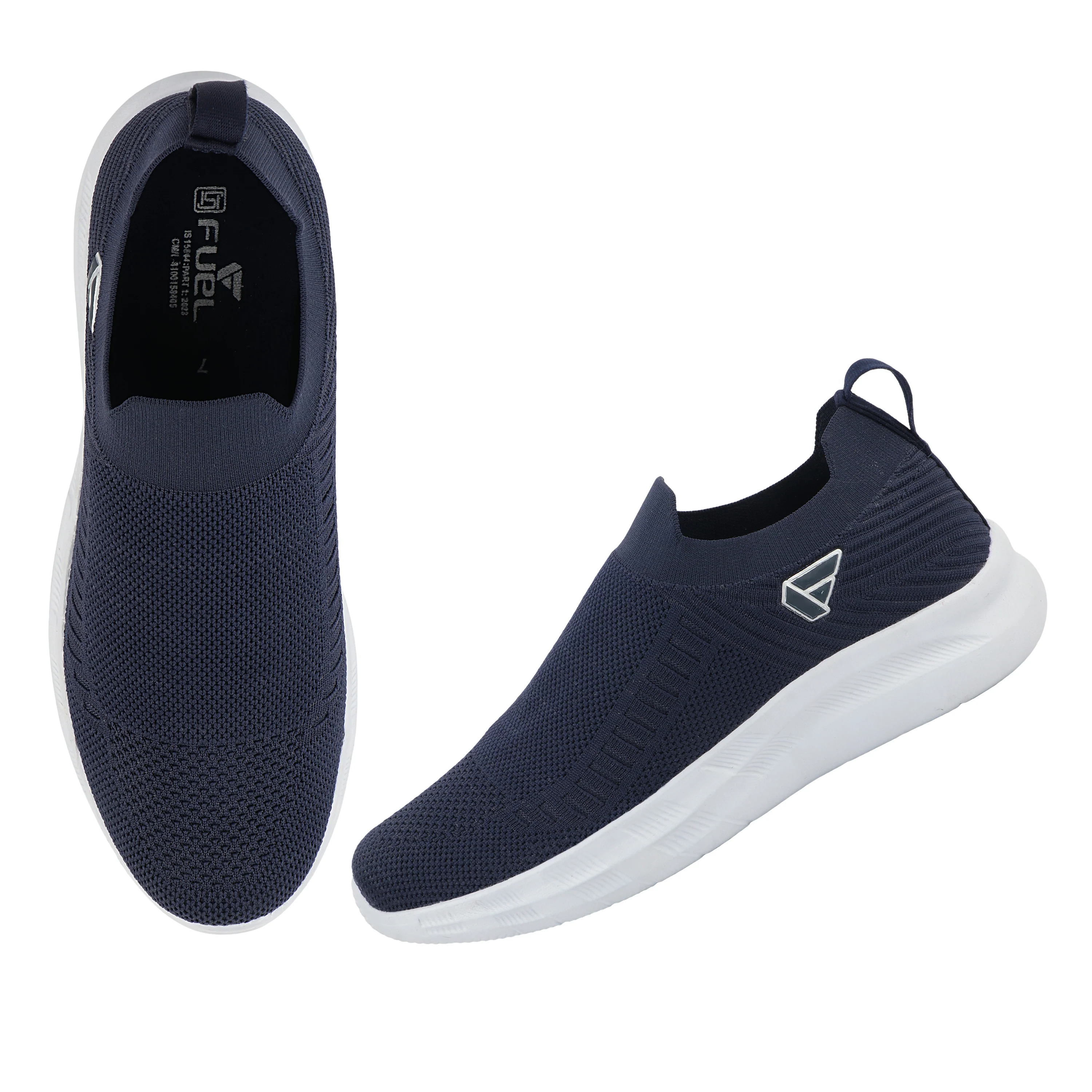 FUEL Flash Lightweight & Breathable Cushioned EVA Sole Slip-On Sports Casual for Men's (Navy) - Image 5