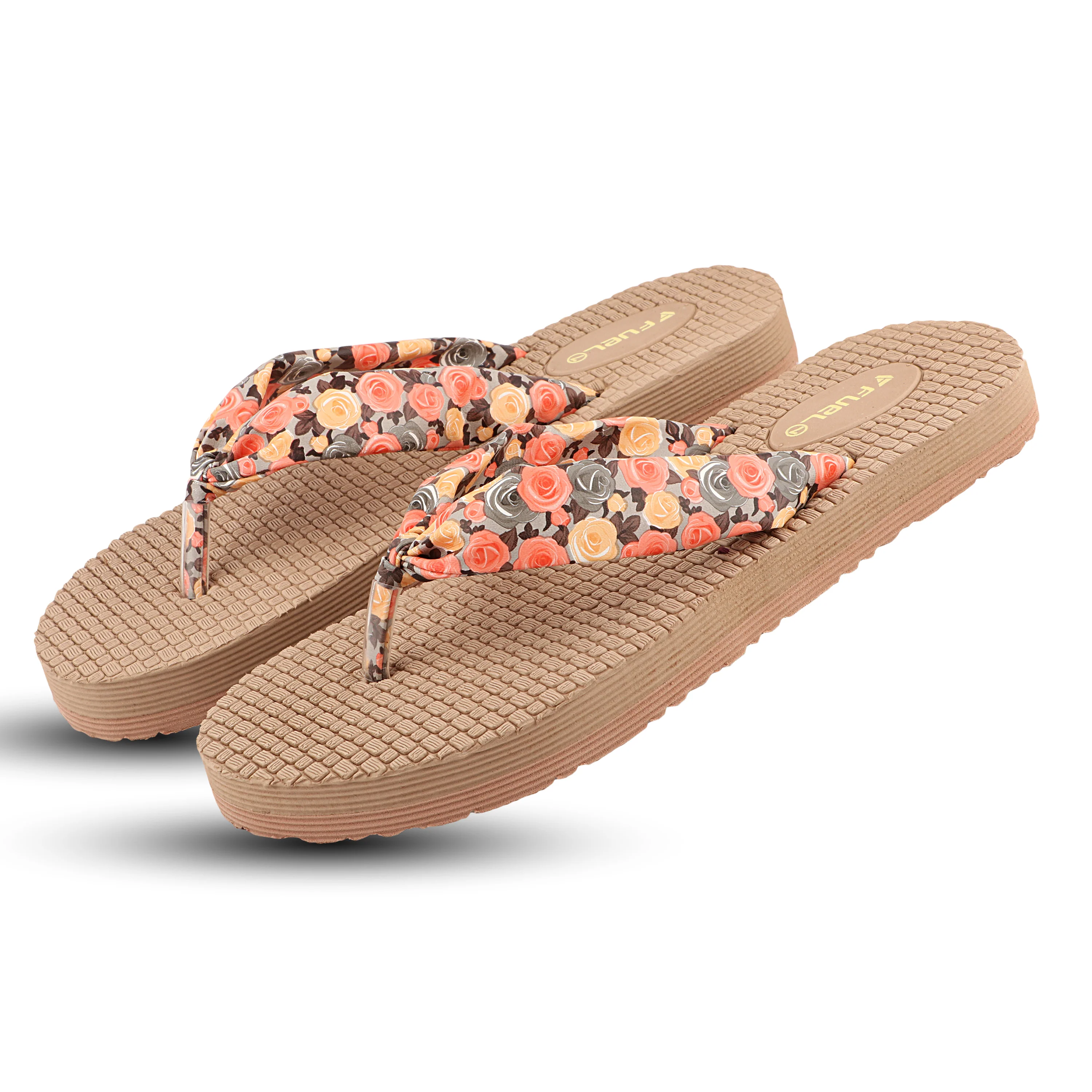 FUEL Flora Cushioned Footbed with Synthetic Cloth Upper & Lightweight EVA Sole for Women's (Orange) - Image 3